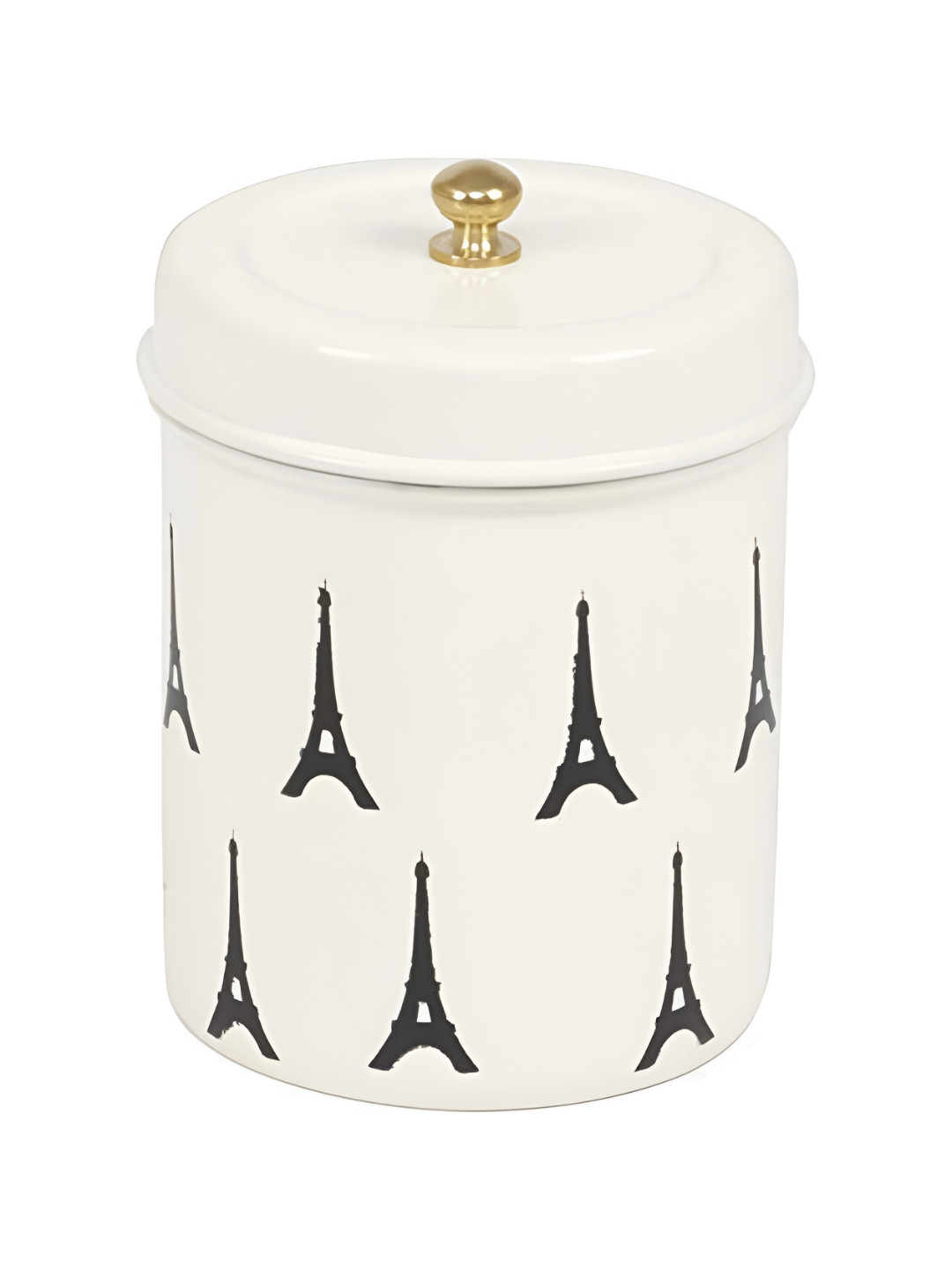 Living with Elan off White Conversational Stainless Steel Easy To Clean Flip Top Canister-650ml