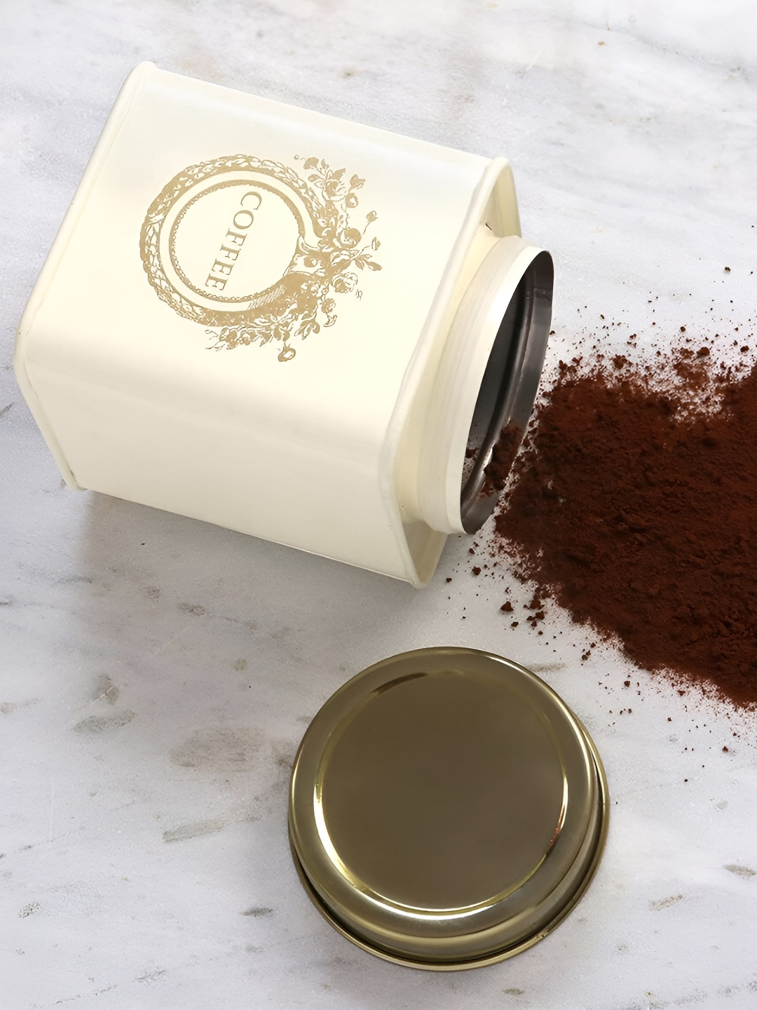 Living with Elan Dreamer off White Typography Stainless Steel Easy To Clean Clip-On Canister-500ml