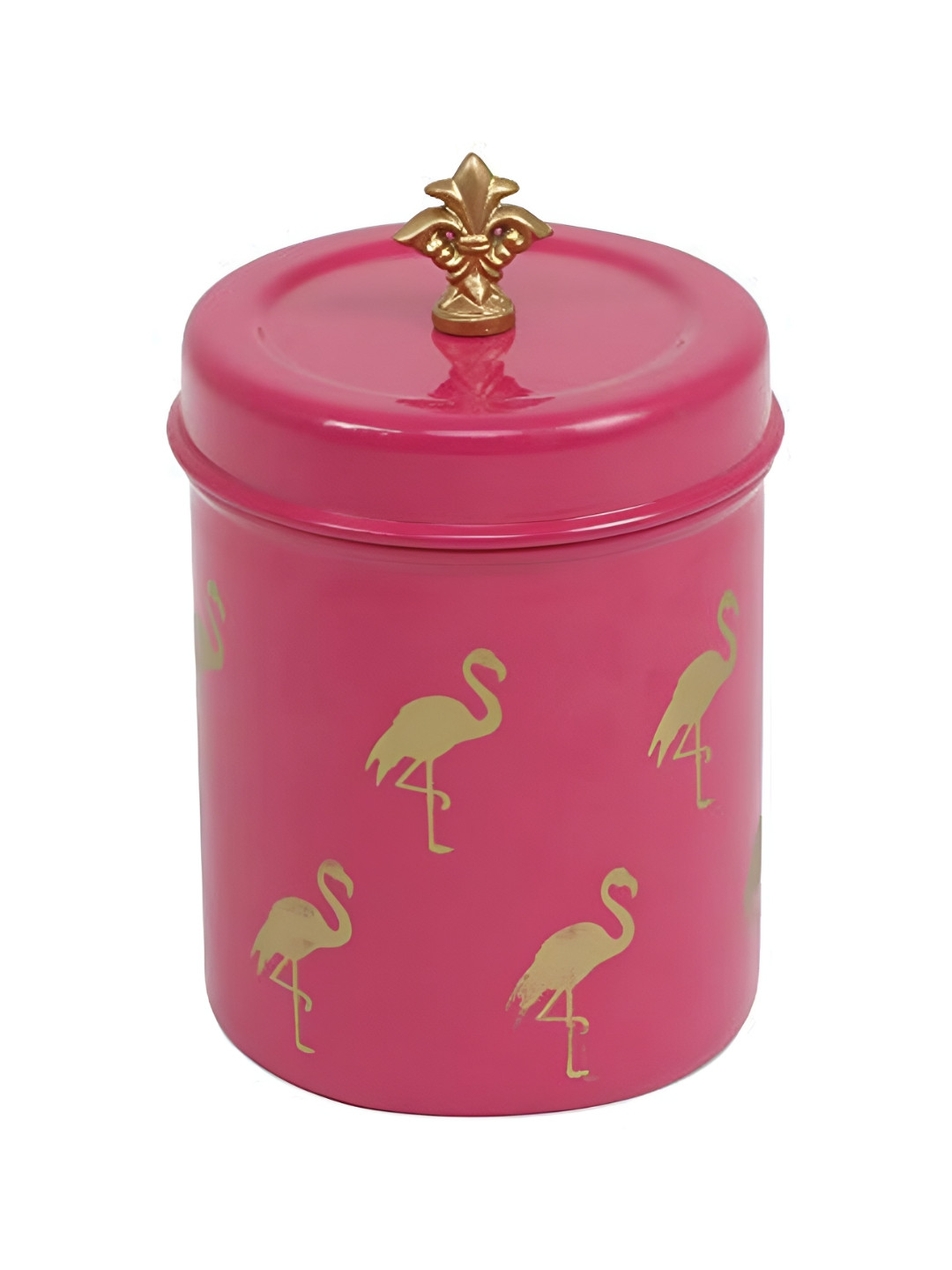 Living with Elan Pink Animal Print Stainless Steel Easy To Clean Flip Top Canister-500ml
