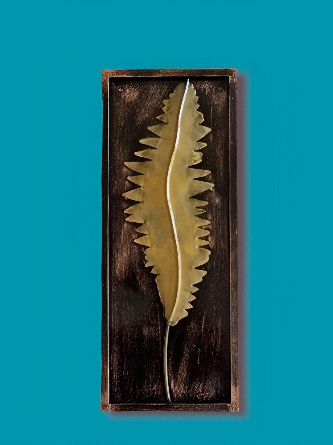 PRANJALS HOUSE Leaf Design Metal Floral Glossy Hanging Hall Wall Hangings-19.7In