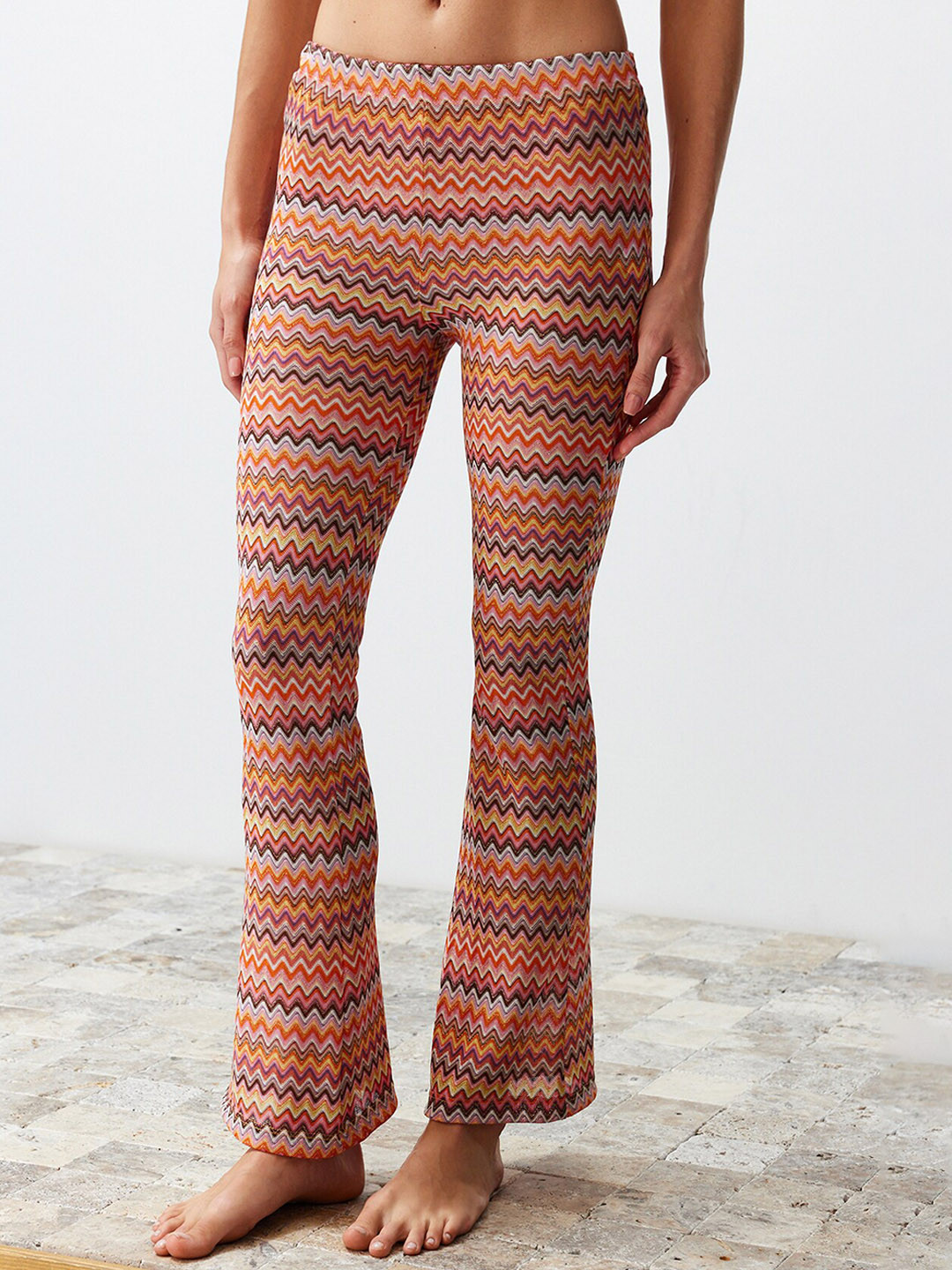 Trendyol Renkli Women Chevron Printed Trousers