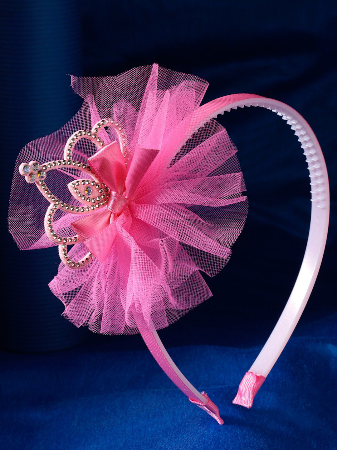 Stoln Girls Pink Crown Net Hairband