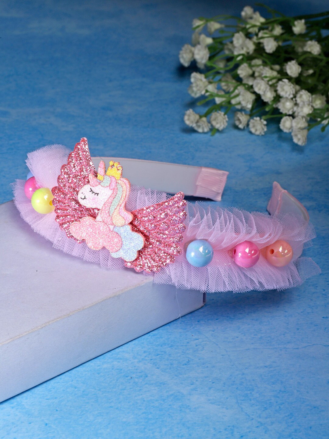 Stoln Girls Light Pink Unicorn Pearl Hairband