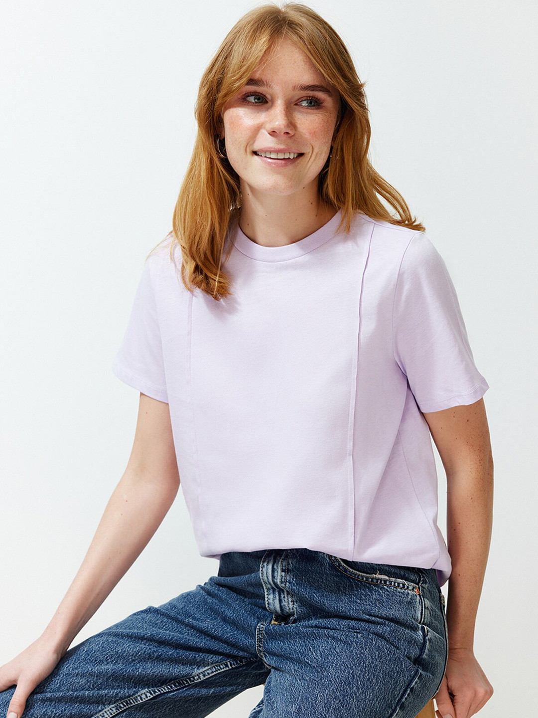 Trendyol Round Neck Short Sleeves Cotton T-shirt