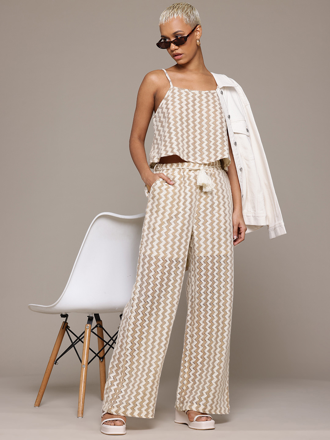 The Roadster Lifestyle Co. Chevron Design Pure Cotton Co-ords