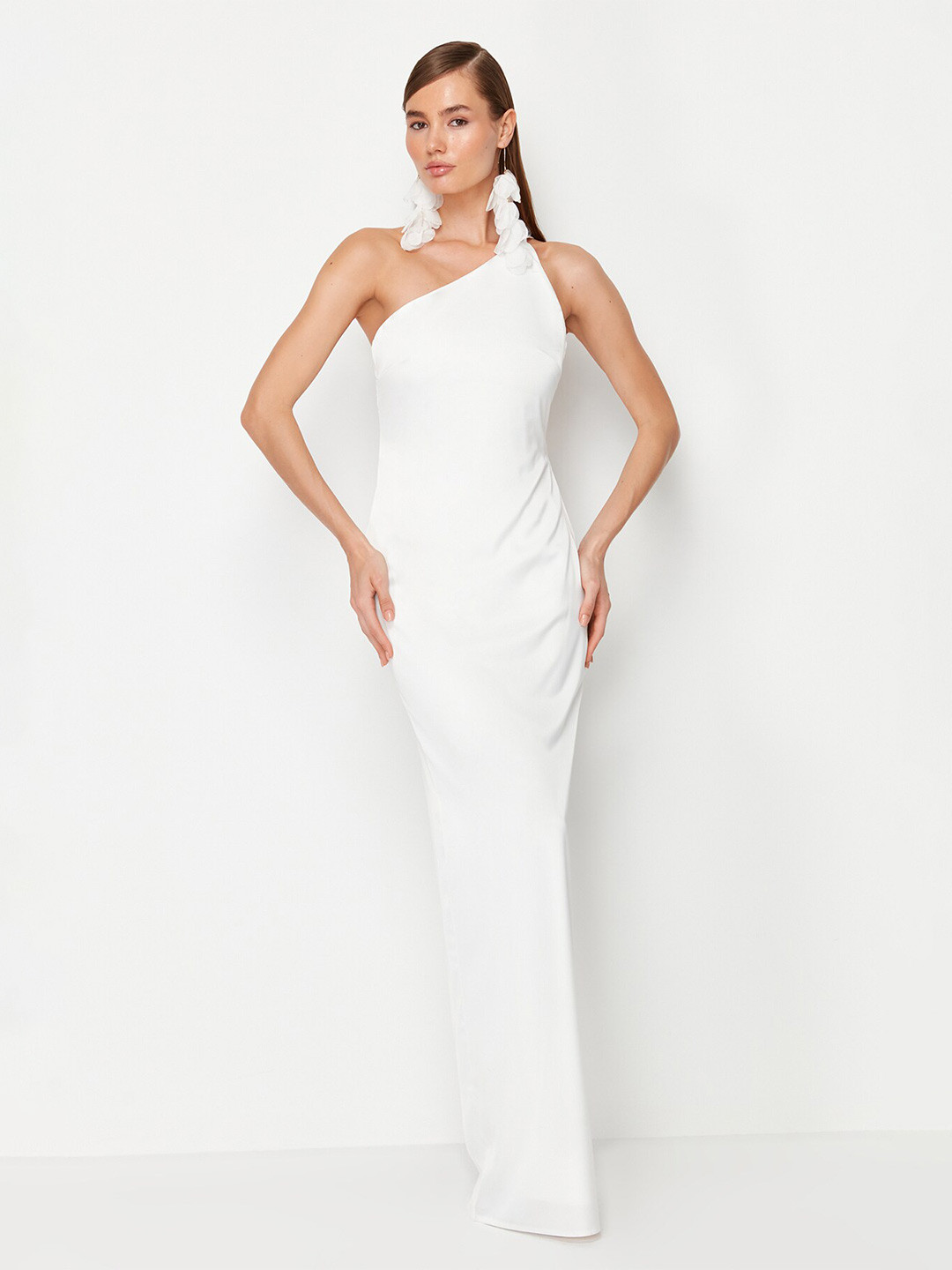 Trendyol One Shoulder Sleeveless Gown Dress