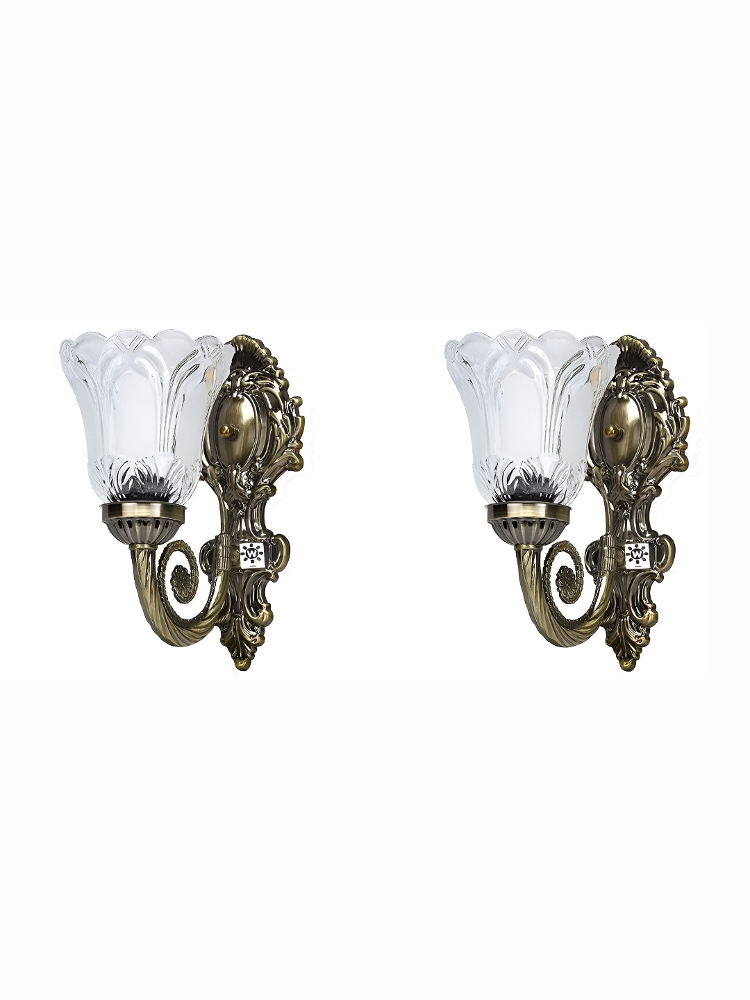 Whiteray Bronze-Toned & White 2 Pieces Textured Aluminium Traditional Ceiling Lamps