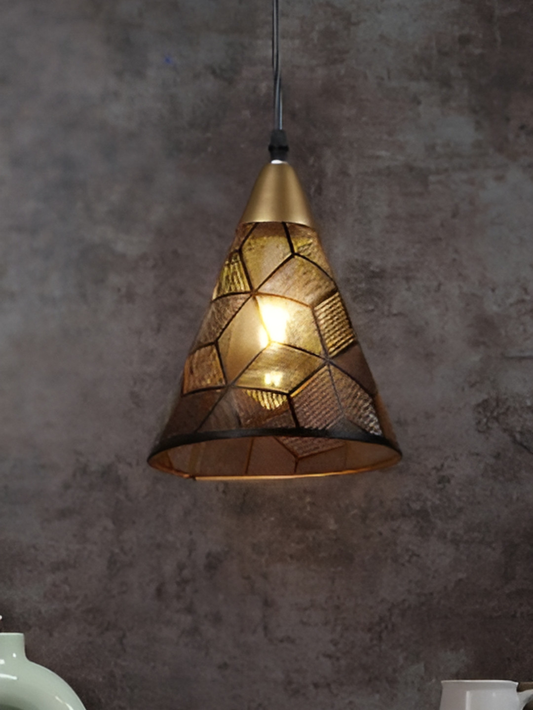 Whiteray Black Textured Contemporary Ceiling Lamp