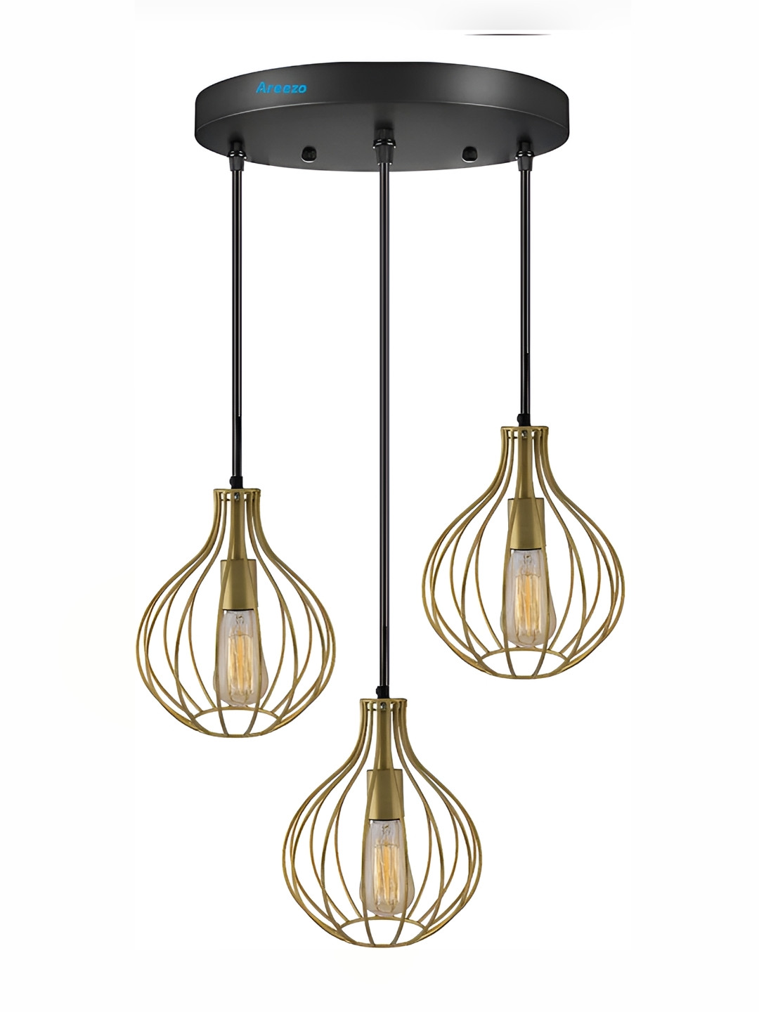 Whiteray Black & Gold-Toned Bell Quirky Ceiling Lamp