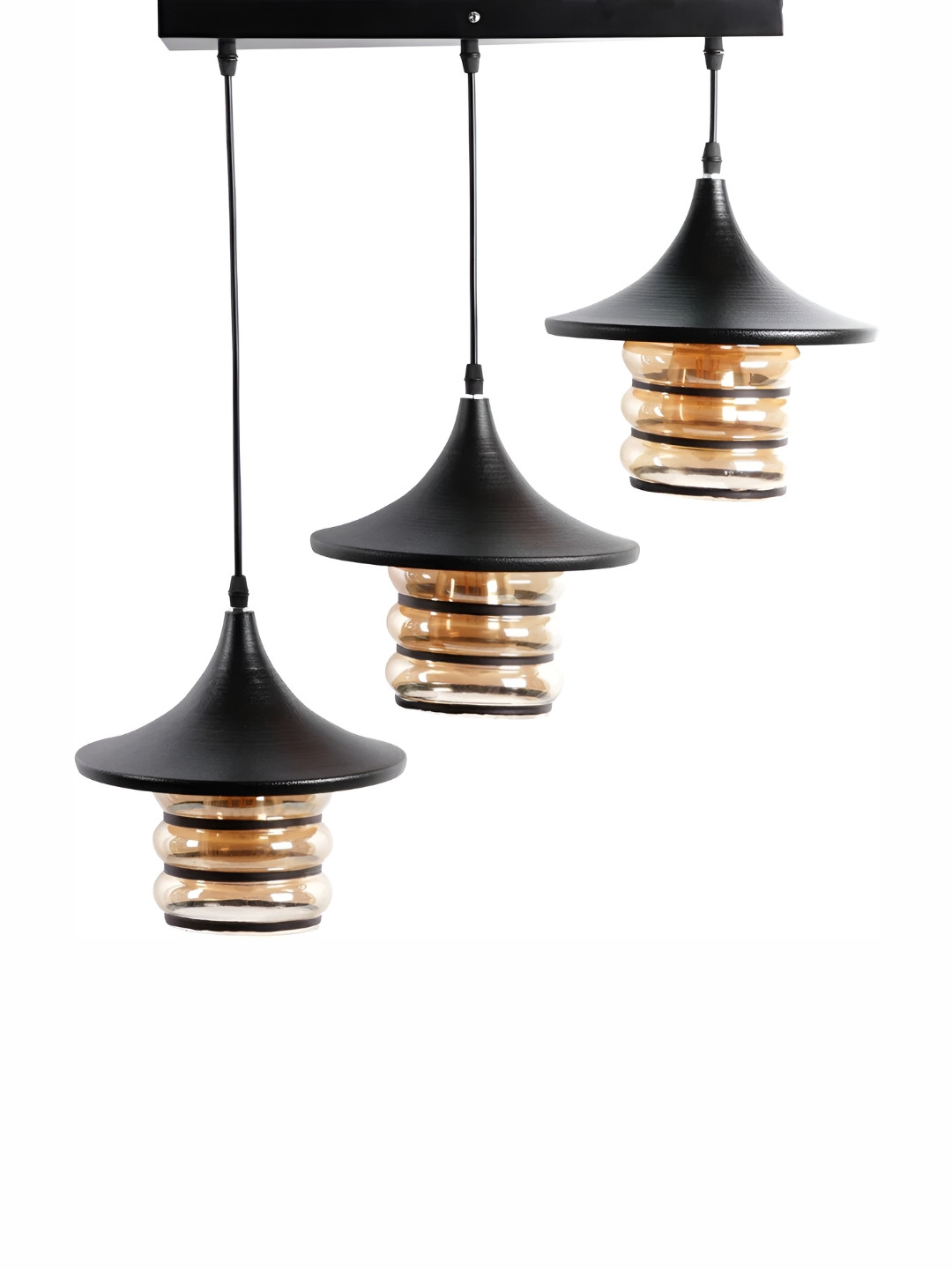 Whiteray Black Metal Textured Contemporary Ceiling Lamp