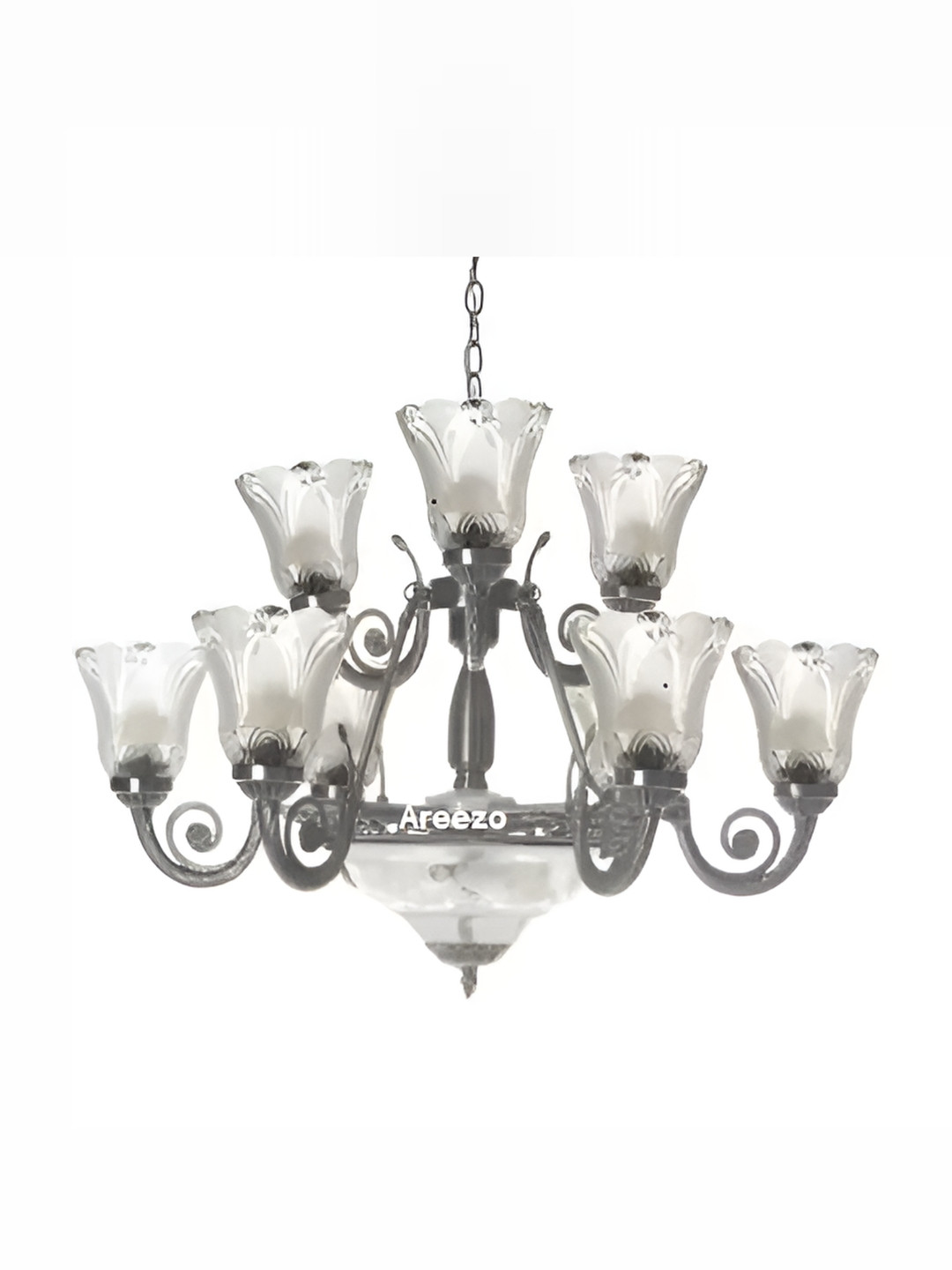 Whiteray Transparent Textured Abstract Shaped Metal Contemporary Ceiling Lamp