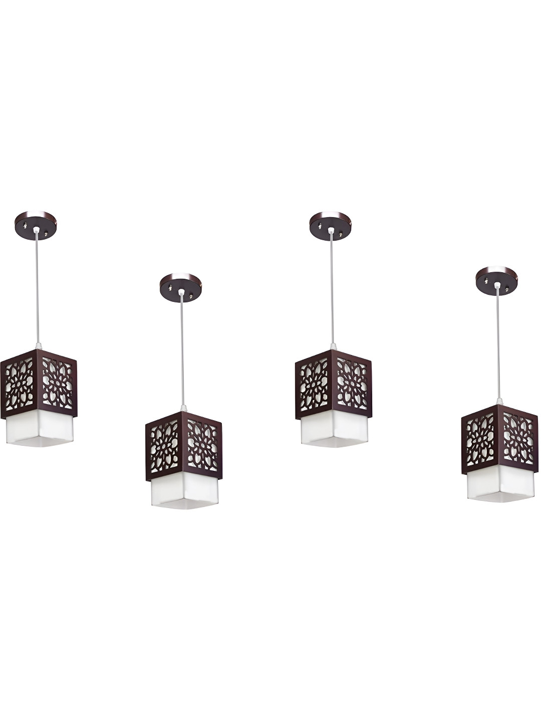 Whiteray Brown & White 4 Pieces Textured Square Ceiling Lamp