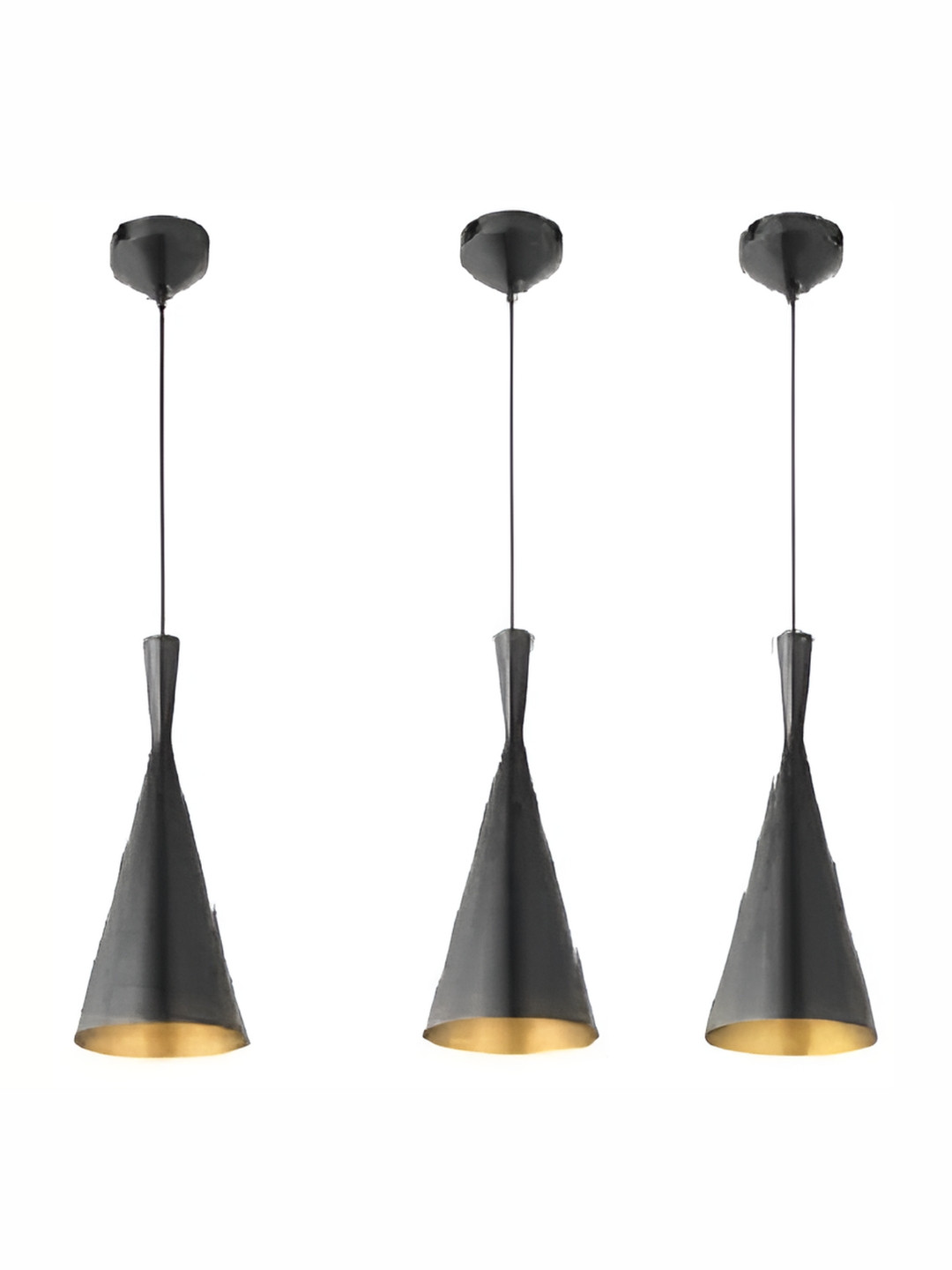 Whiteray Black 3 Pieces Triangle Metal Contemporary Ceiling Lamp