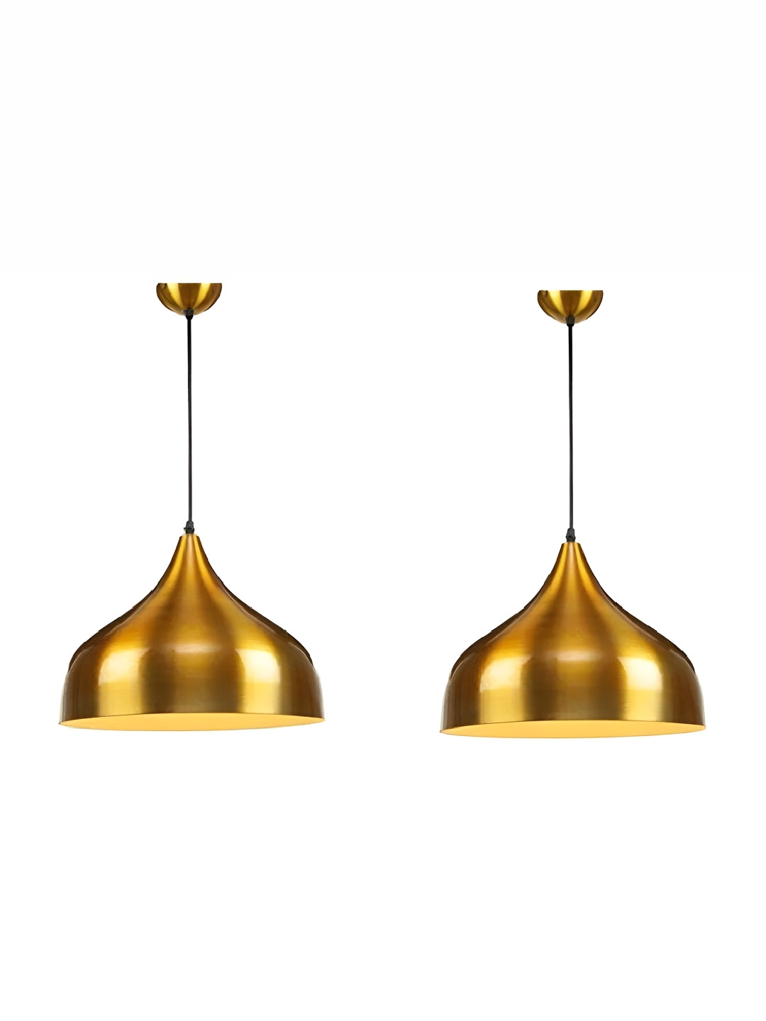 Whiteray 2 Pieces Gold-Toned Metal Semi-sphere Contemporary Ceiling Lamps
