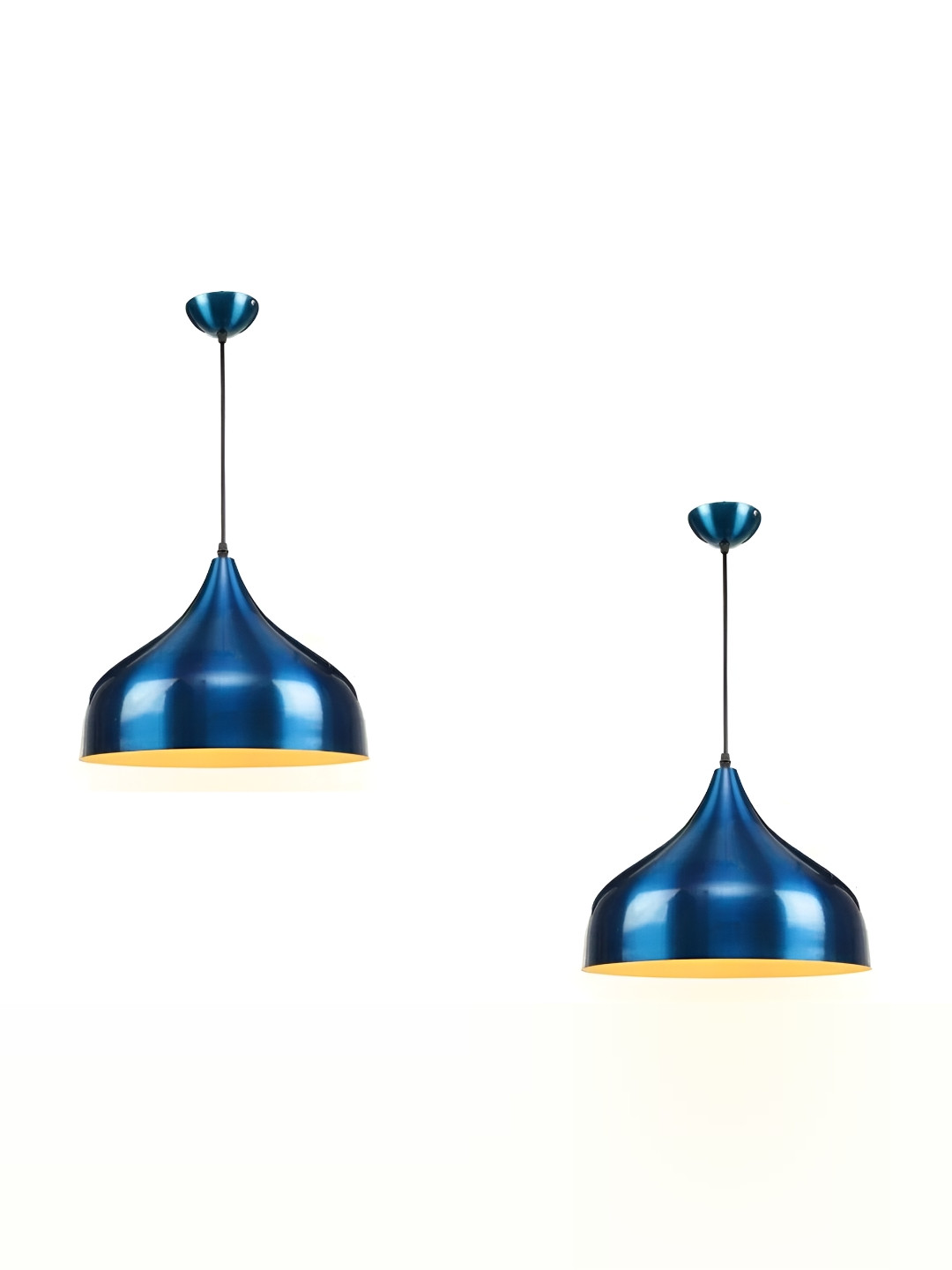 Whiteray Blue & Yellow Metal Contemporary Semi-Sphere Shaped Ceiling Lamp