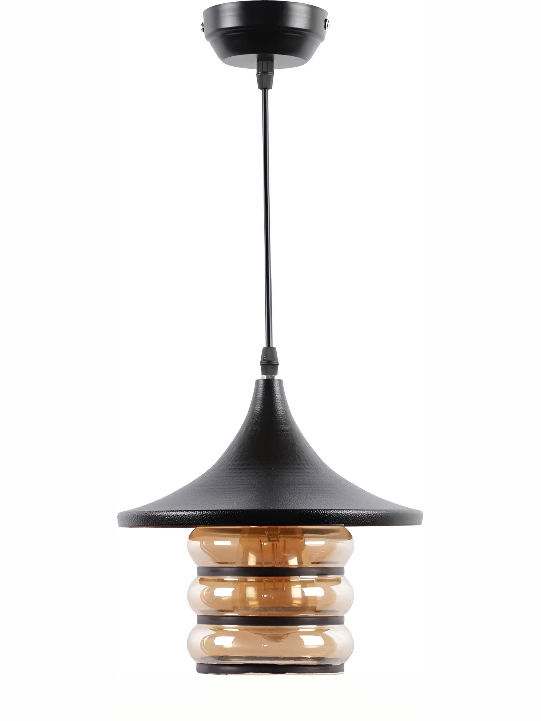 Whiteray Black MetalTextured Contemporary Ceiling Lamp