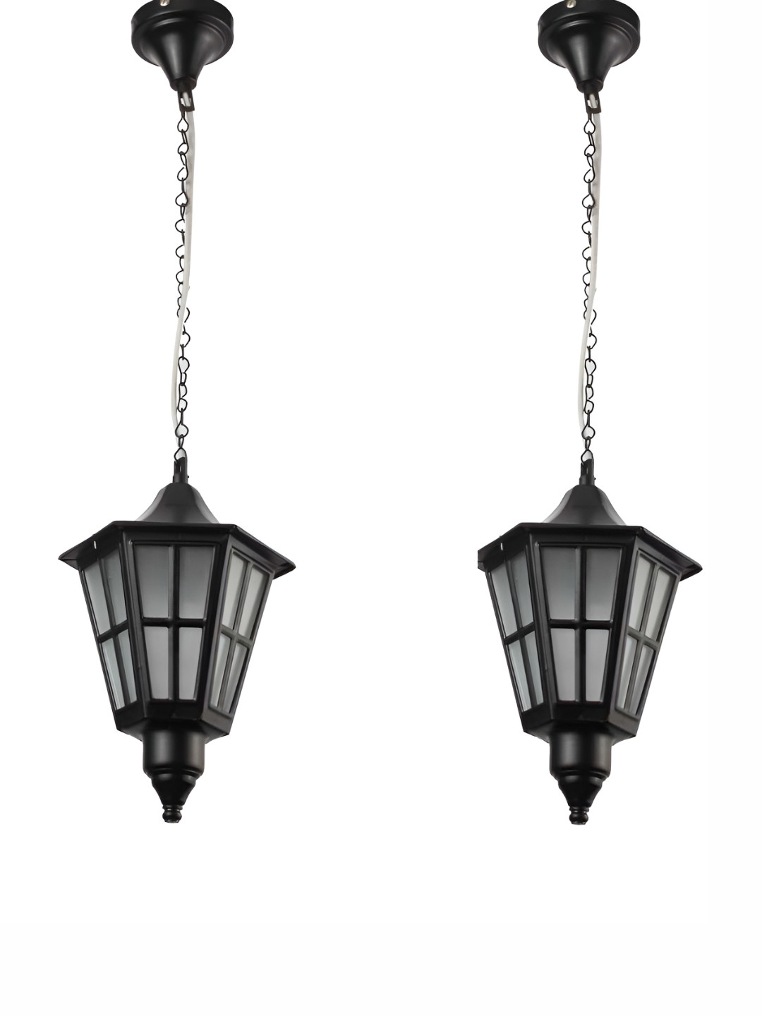 Whiteray Black 2 Pieces Textured Quirky Ceiling Lamp