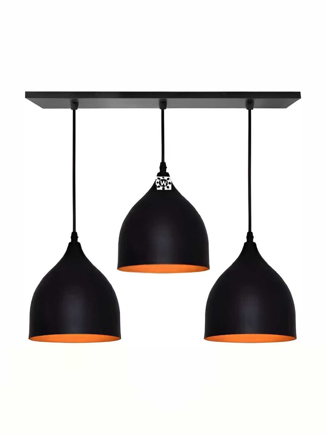 Whiteray Black & Orange Aluminium Spherical Shaped Contemporary Ceiling Lamp