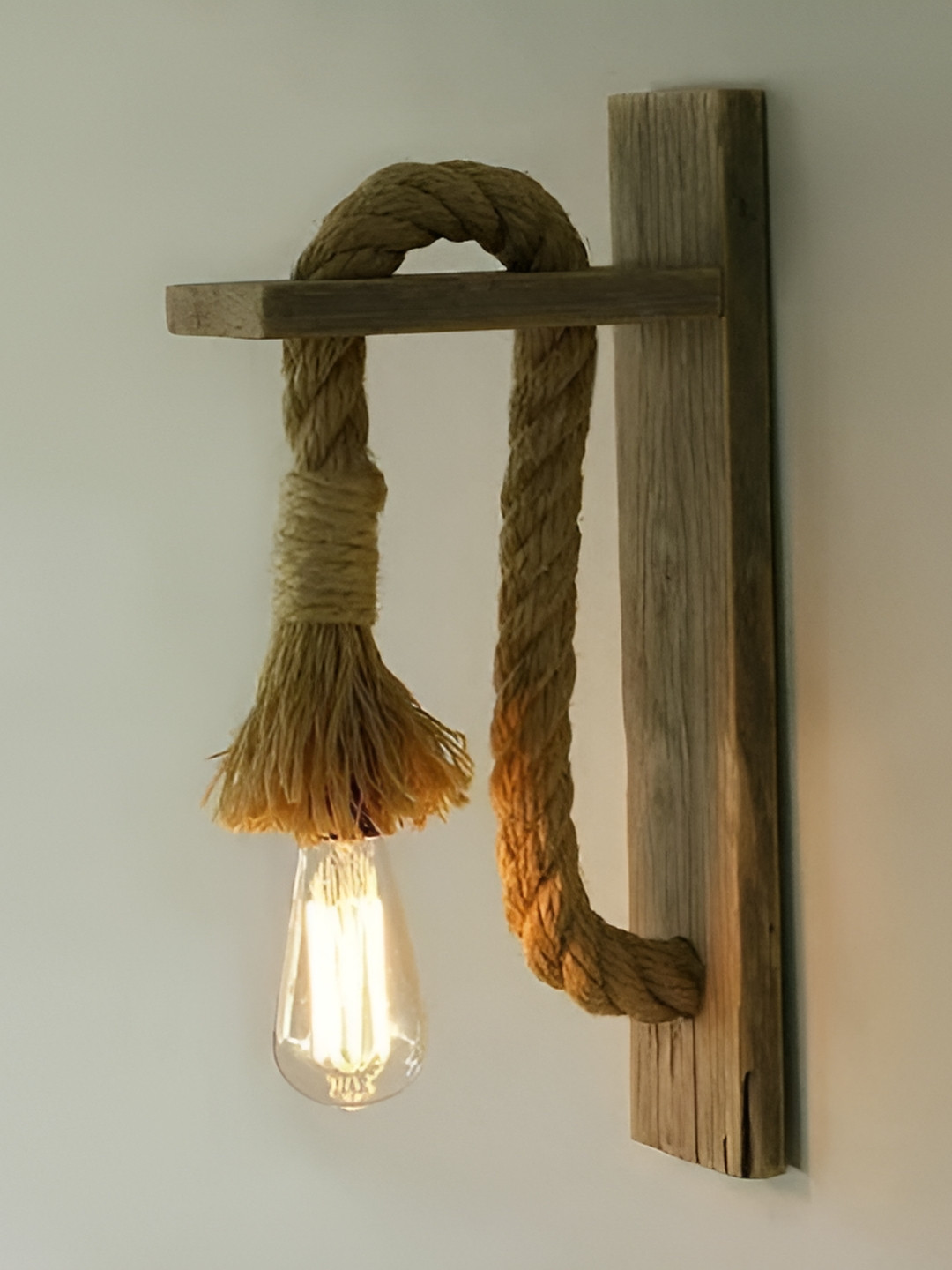 Whiteray Brown & Transparent Wood Abstract Shaped Shaped Wall Lamp