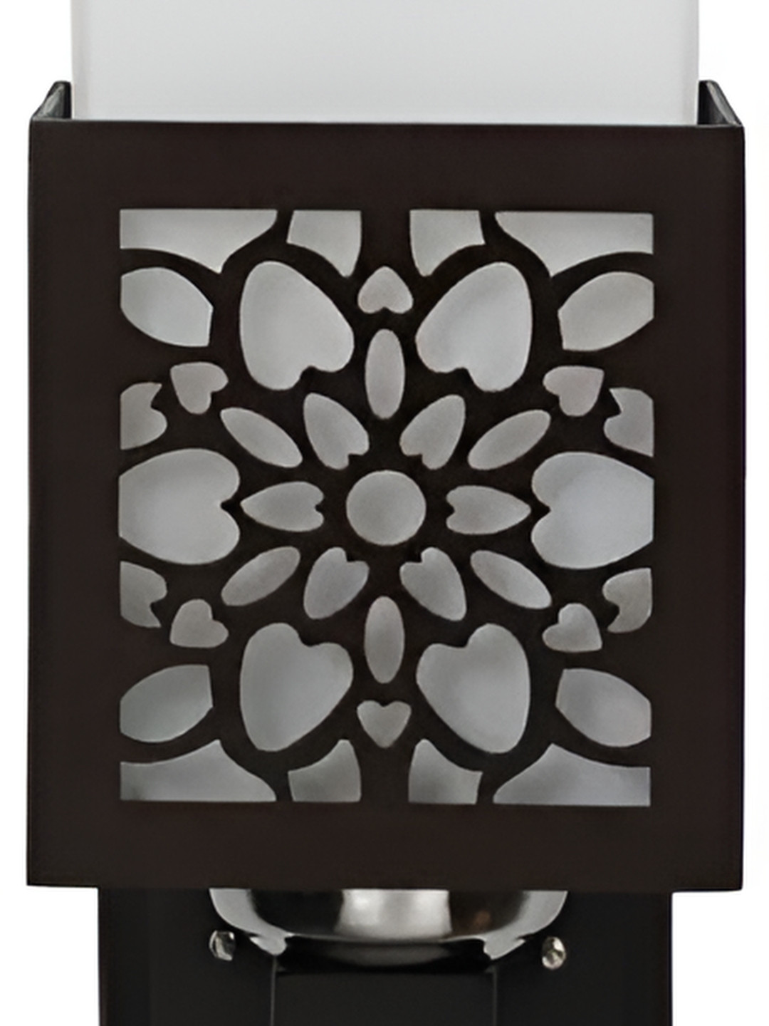 Whiteray Brown & White Textured Wood Quirky Rectangle Shaped Wall Lamp