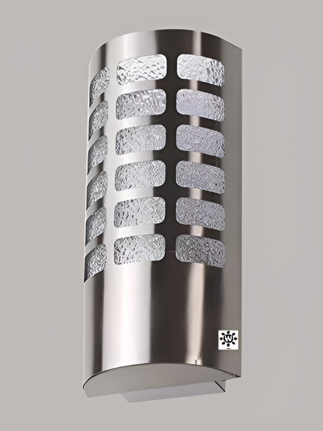 Whiteray Silver-Toned Printed Metal Cylinder Shaped Wall Lamp