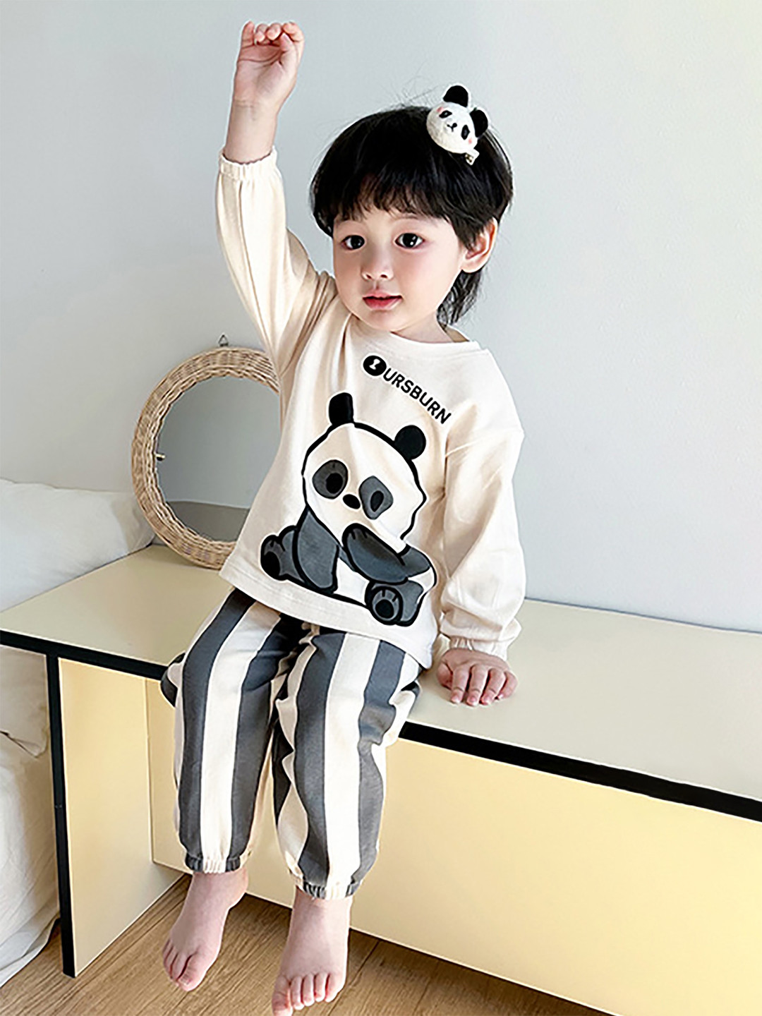 StyleCast x Revolte Boys Off White Graphic Printed T-Shirt & Pyjama