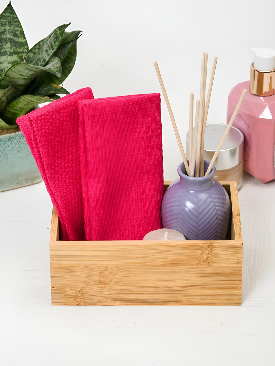 Ratan Cart 2-Pcs Pink 170 GSM Face Towels