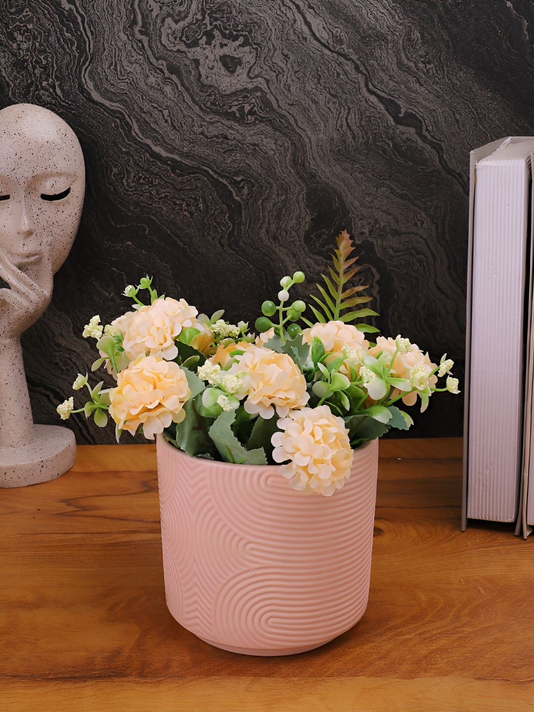 TAYHAA Pink Printed Ceramic Planter