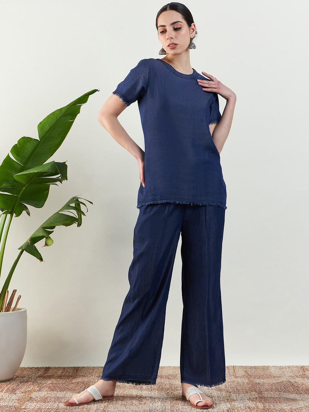 STADO Round Neck Linen Top & Trousers