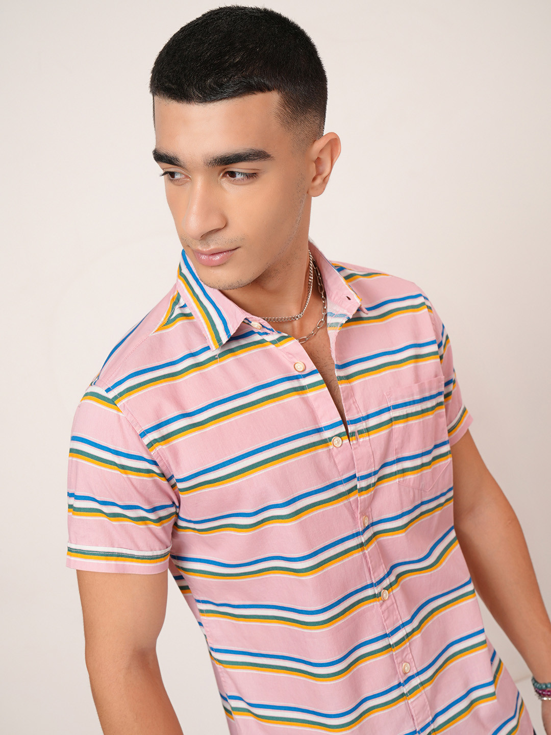 HIGHLANER Striped Casual Slim Fit Shirt
