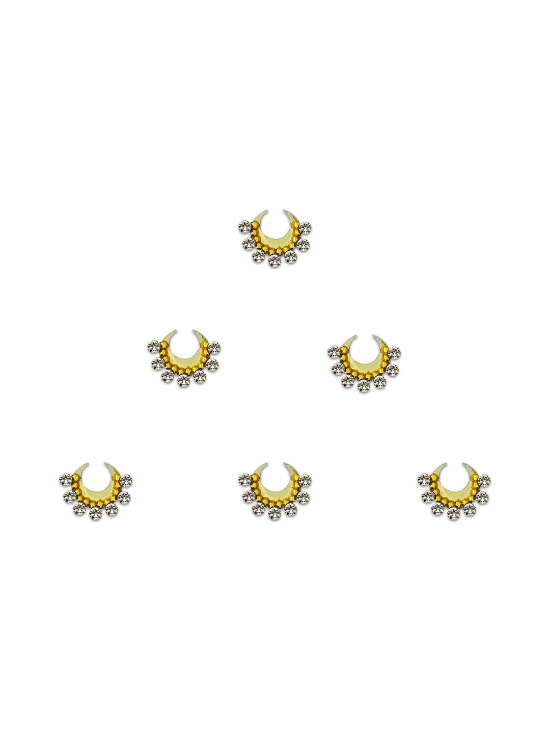 Comet Busters 6-Pcs Handmade Traditional Designer Bindi - Gold-Toned
