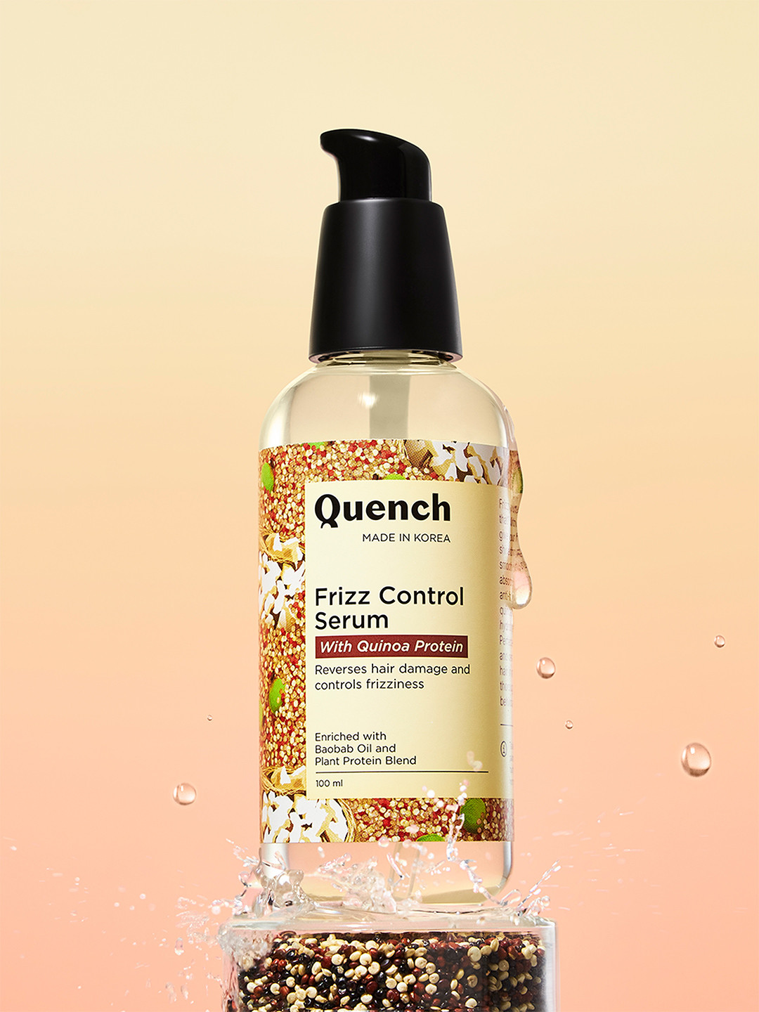Quench Frizz Control Quinoa & Ceramides to Smoothen Frizz & Repair Hair Serum-100ml