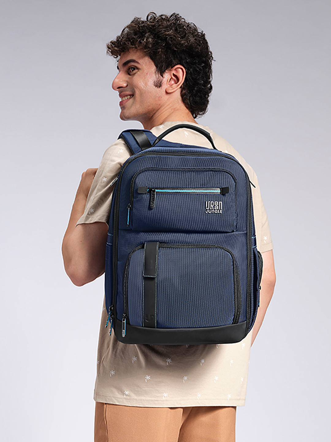 Urban Jungle By Safari Unisex Water Resistant Blue Laptop Backpack 24 Liters