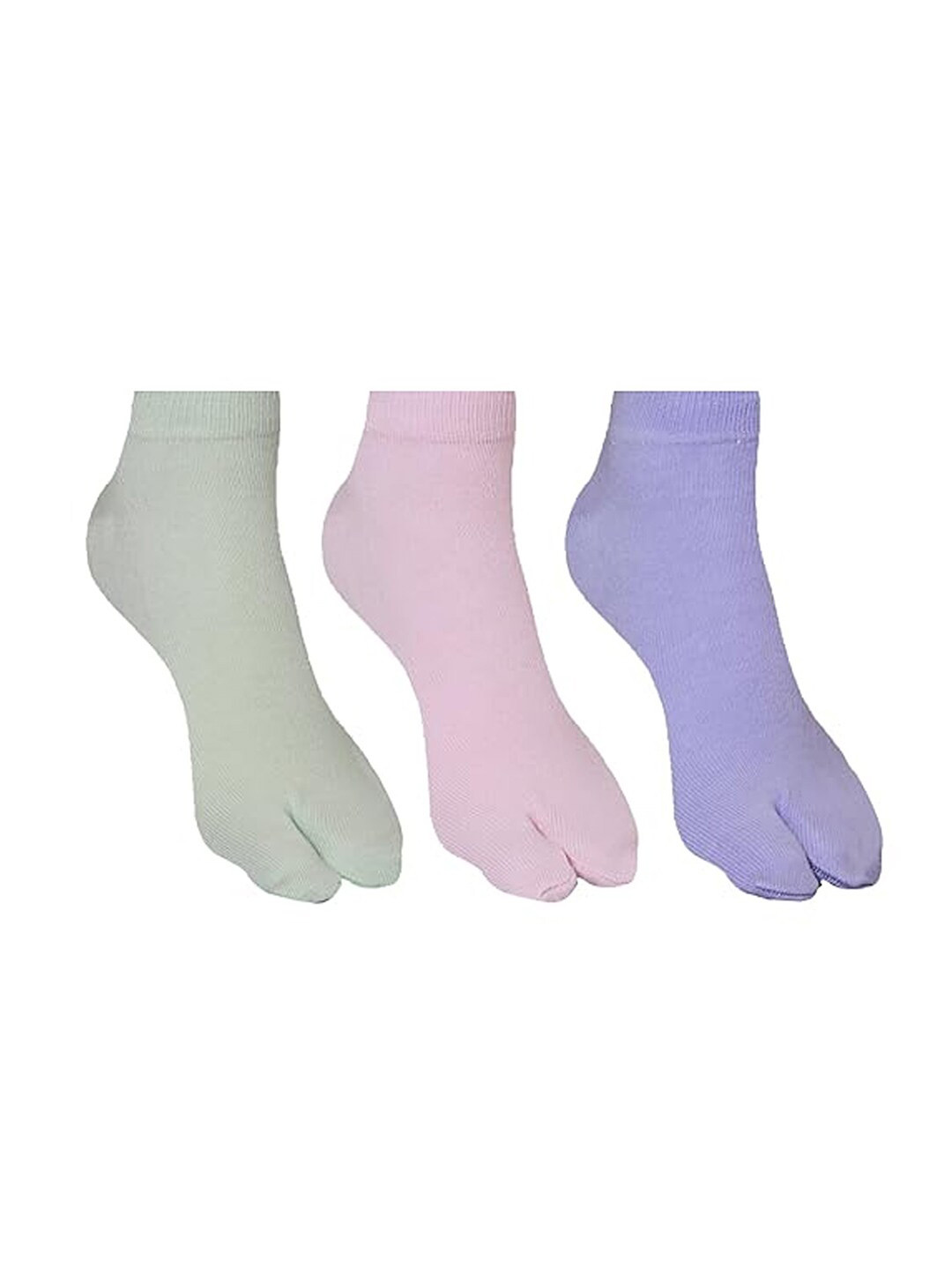 Supersox Women Pack of 3 Breathable Plain Cotton Ankle Length Thumb Socks