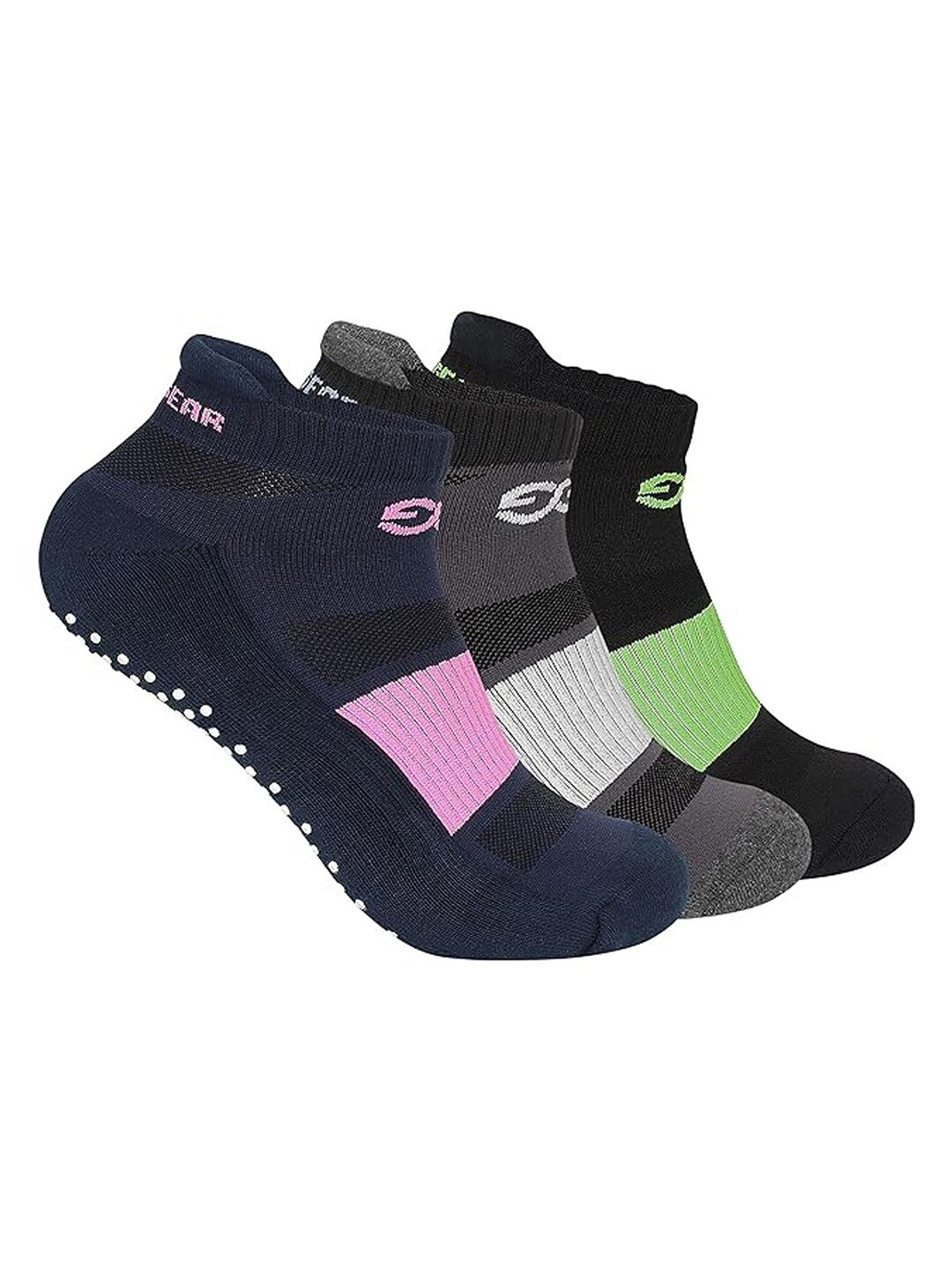 SuperGear Men Pack Of 3 Patterned Cotton Yoga Ankle Length Socks
