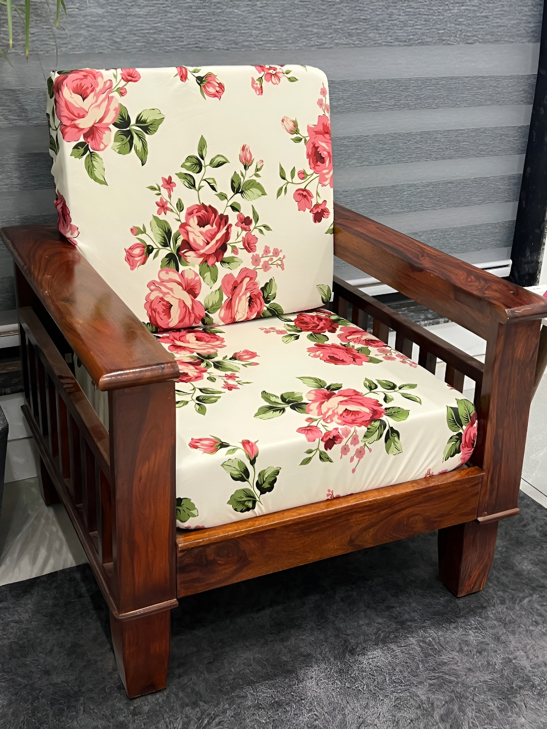 ohello Red 10 Pieces Self Design Sofa Cover