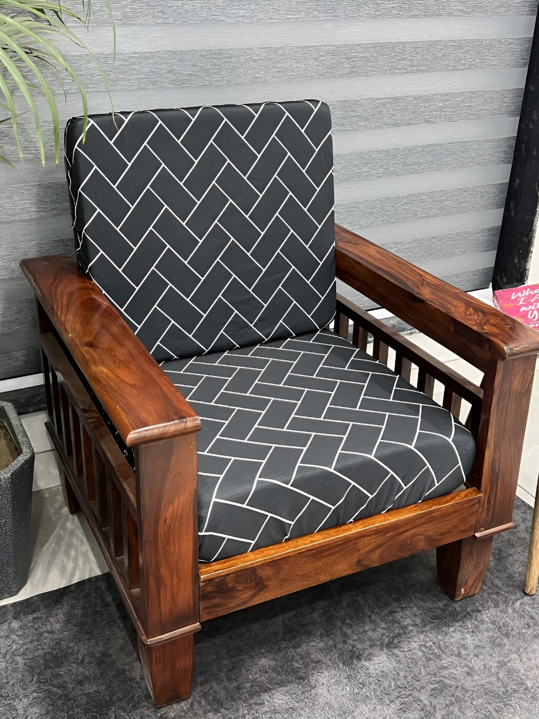 ohello Grey 10 Pieces Self Design Sofa Cover