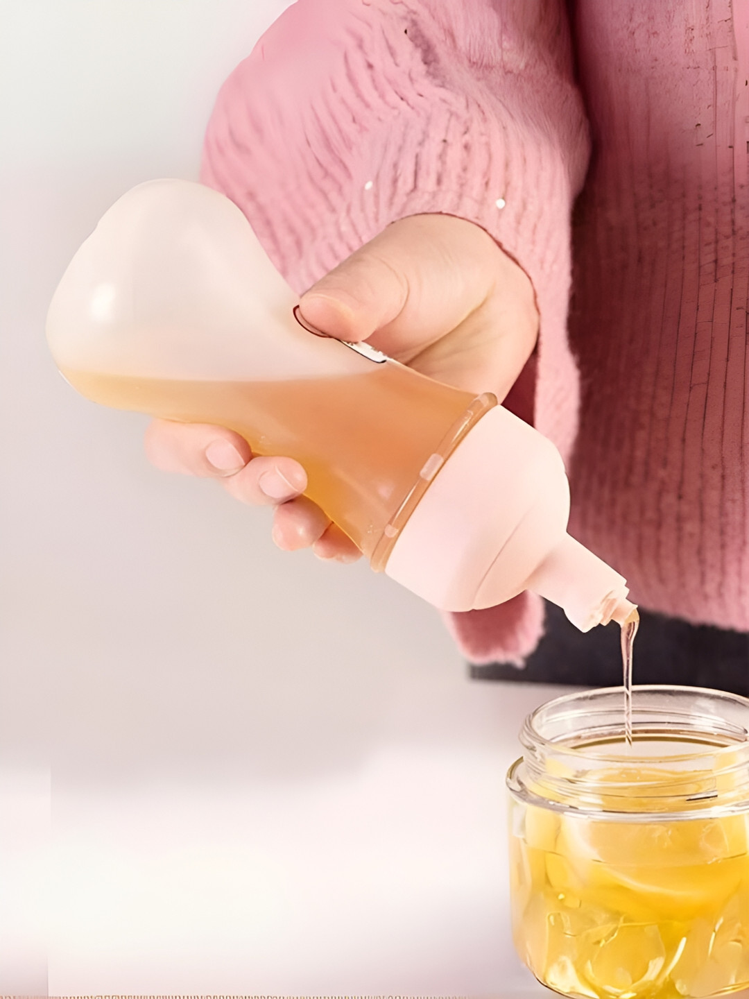 UniKart Transparent & Pink 2-Pcs Reusable Squeeze Ketchup Bottle