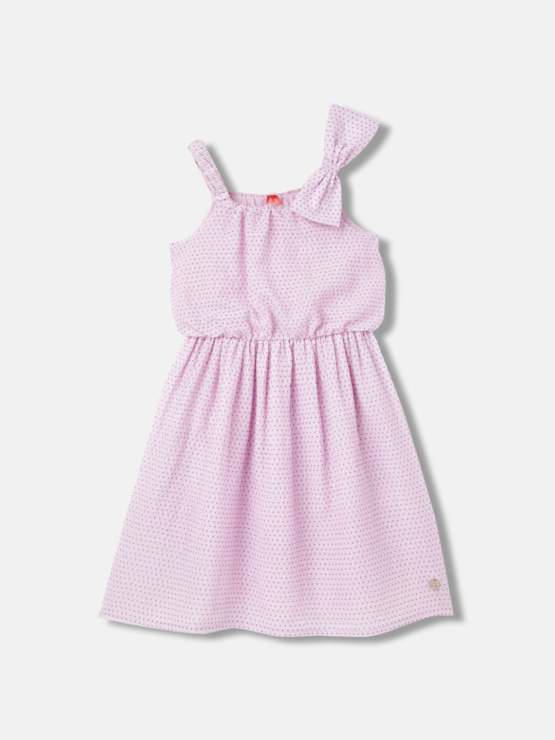 Blue Giraffe Girls Geometric Print Shoulder Straps Fit & Flare Dress