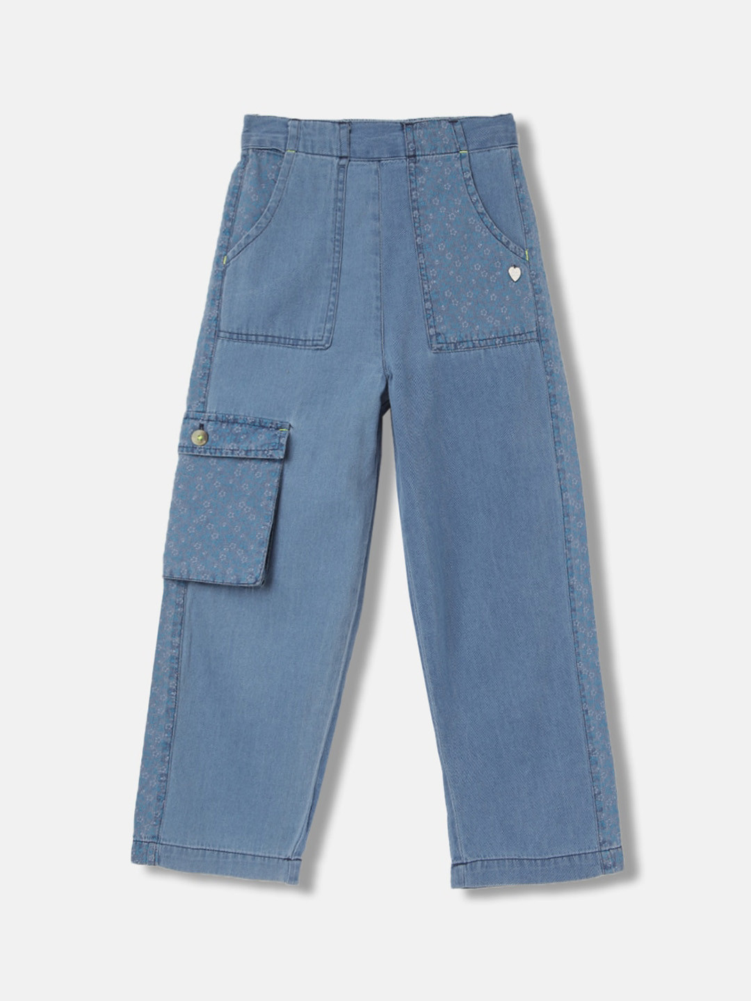 Blue Giraffe Girls Loose Fit Cargo Jeans