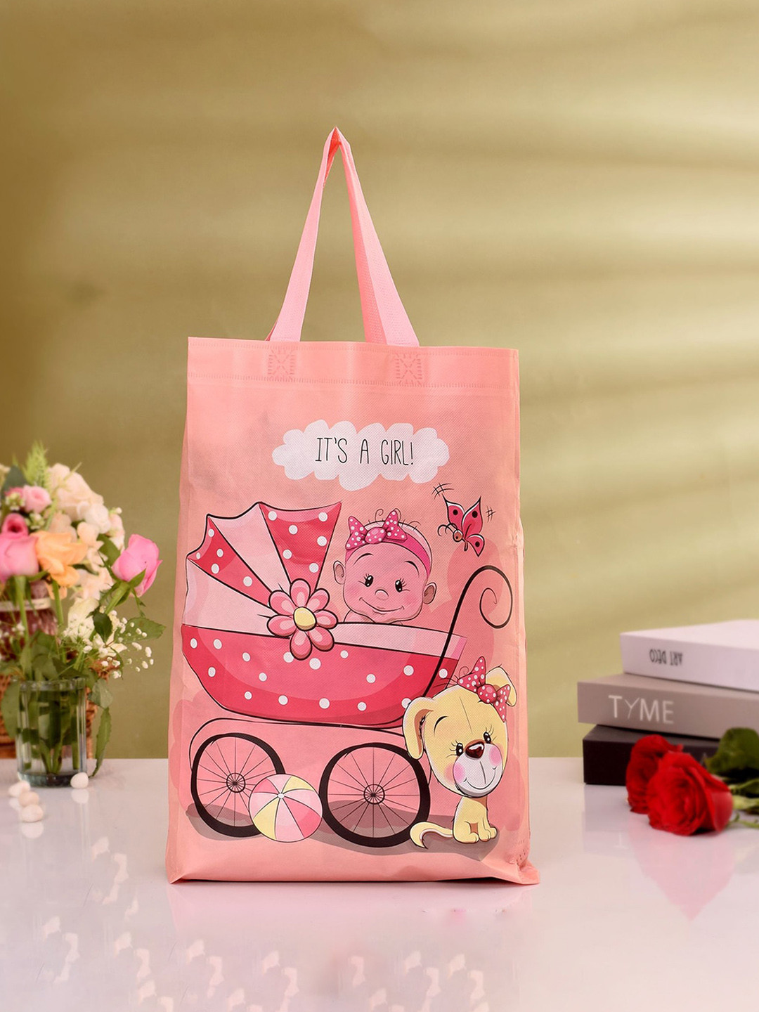 Kuber Industries Set Of 12 Graphic Printed Structured Handheld Bag