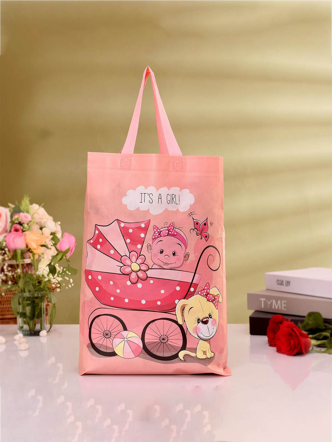 Kuber Industries Set of 10 Printed Structured Handheld Bag