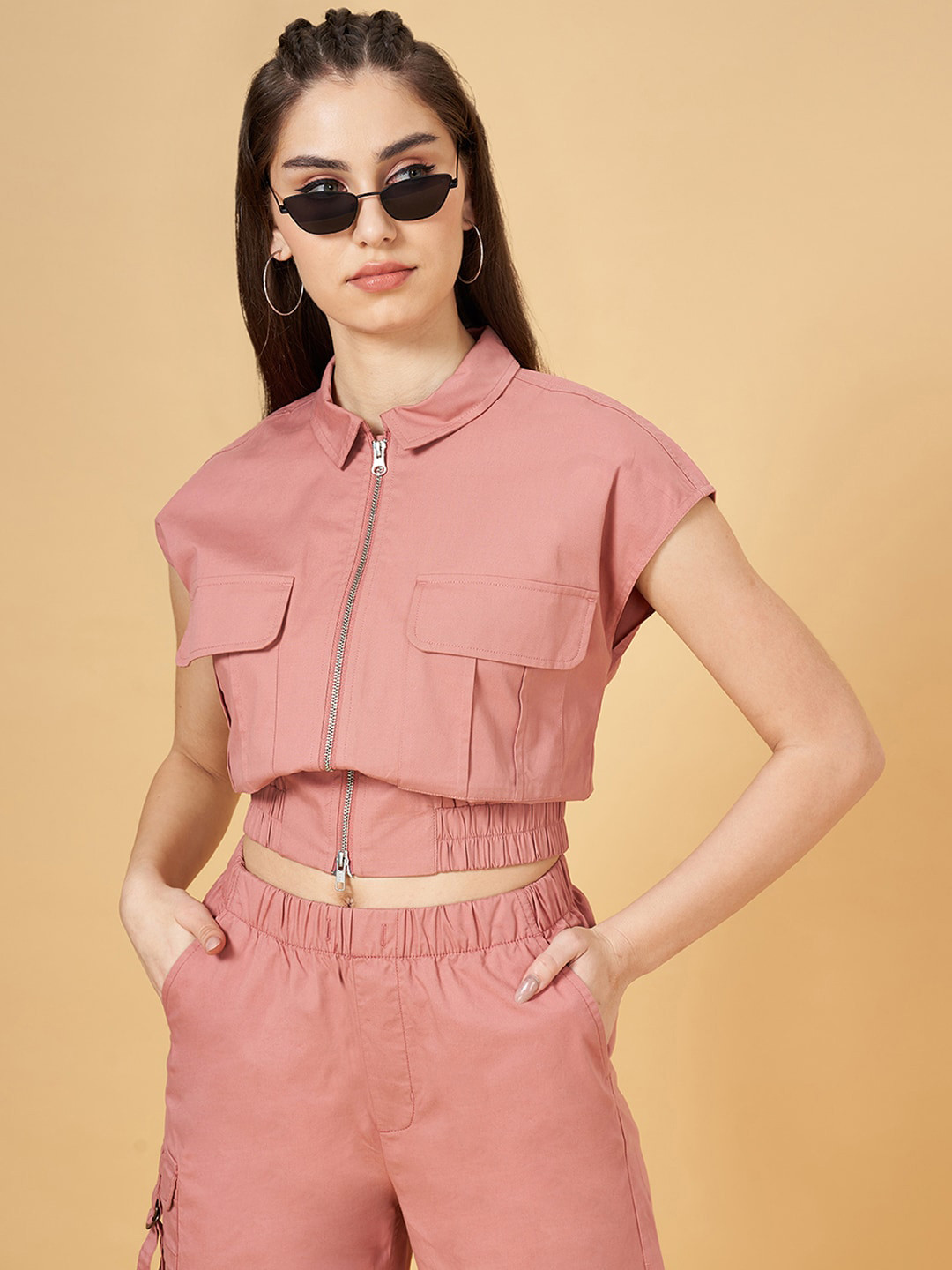 SF JEANS by Pantaloons Extended Sleeves Pure Cotton Crop Casual Shirt