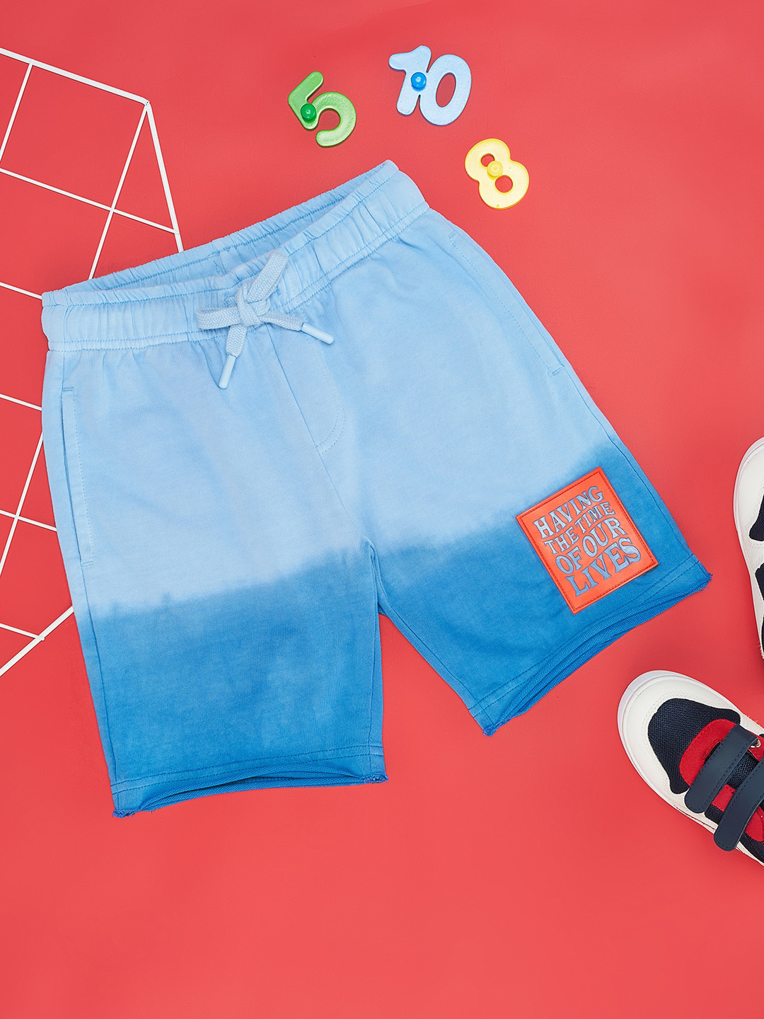 Pantaloons Junior Boys Colourblocked Mid-Rise Cotton Shorts