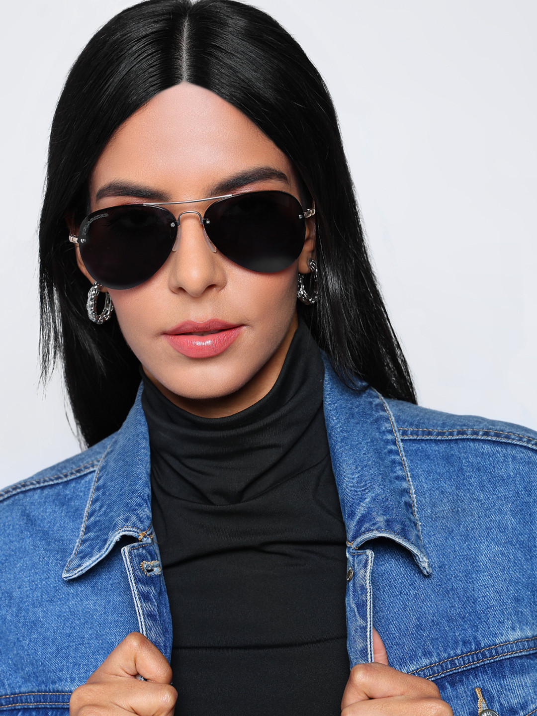 RESIST EYEWEAR Unisex Aviator Sunglasses With Polarised & UV Protected Lens EVA GF BLACK1