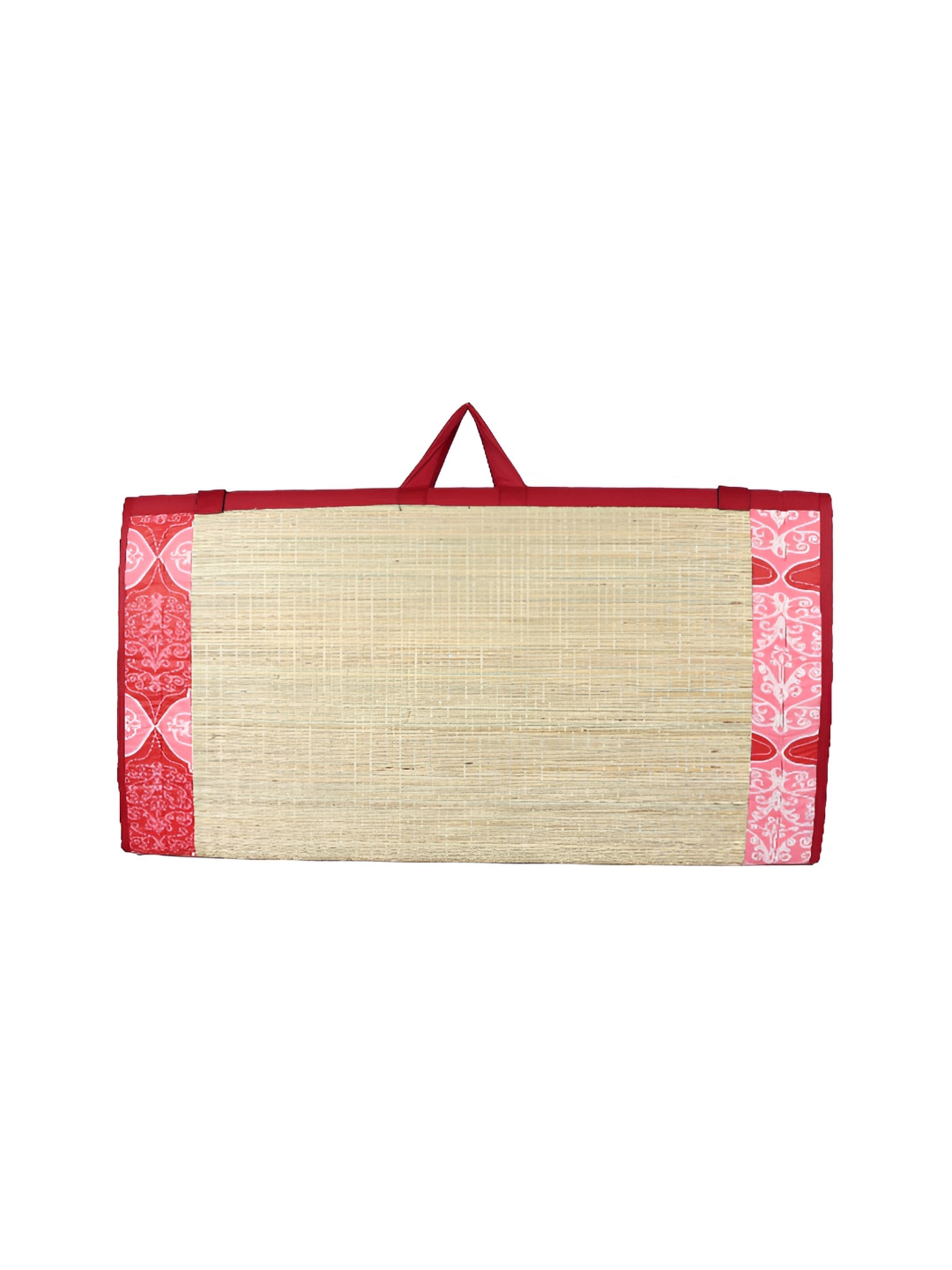 KALA DARSHAN CRAFTS BAZAR Maroon Cotton Foldable Korai Grass Carpet