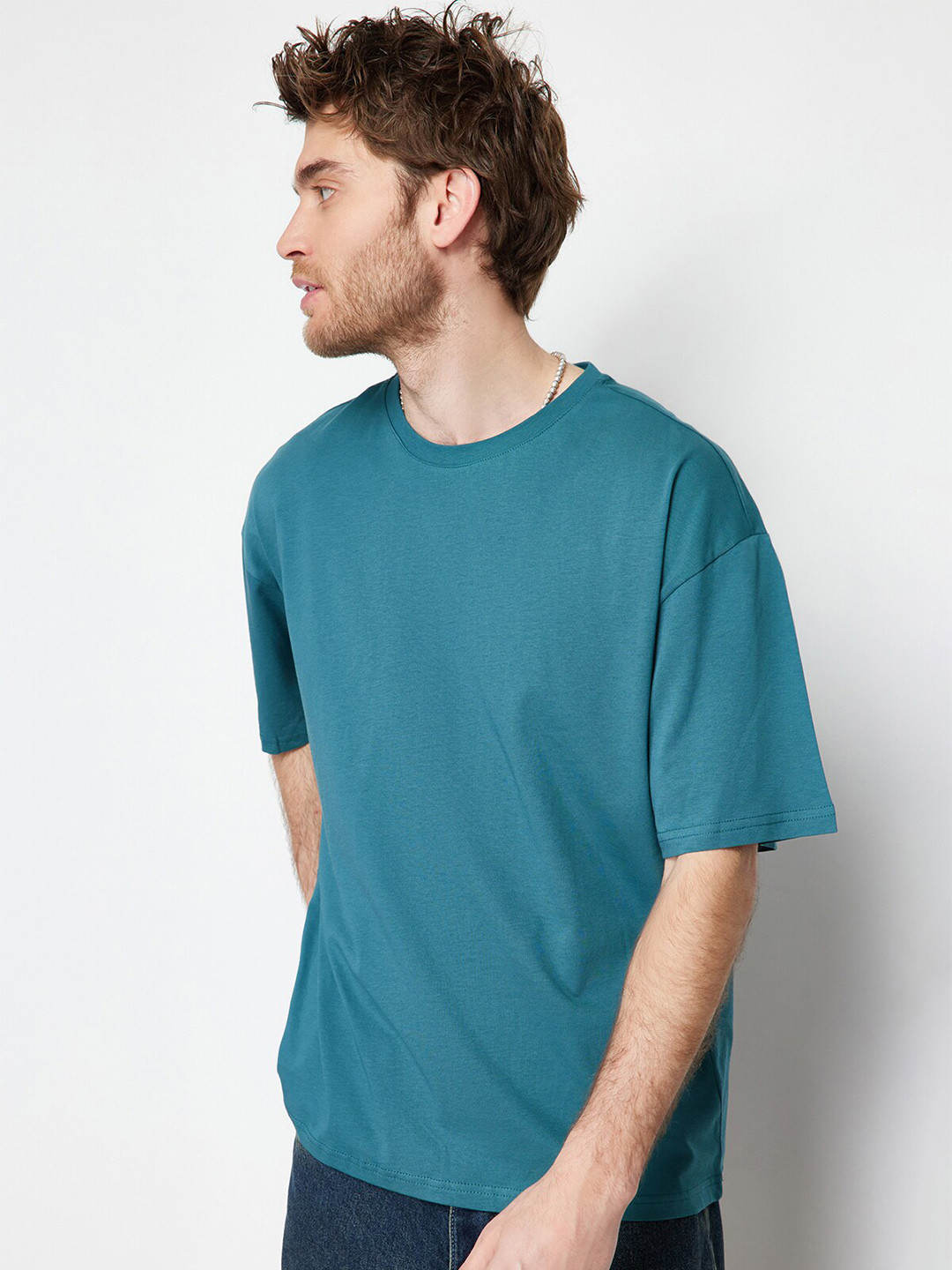 Trendyol Round Neck Short Sleeves Cotton Baggy T-shirt