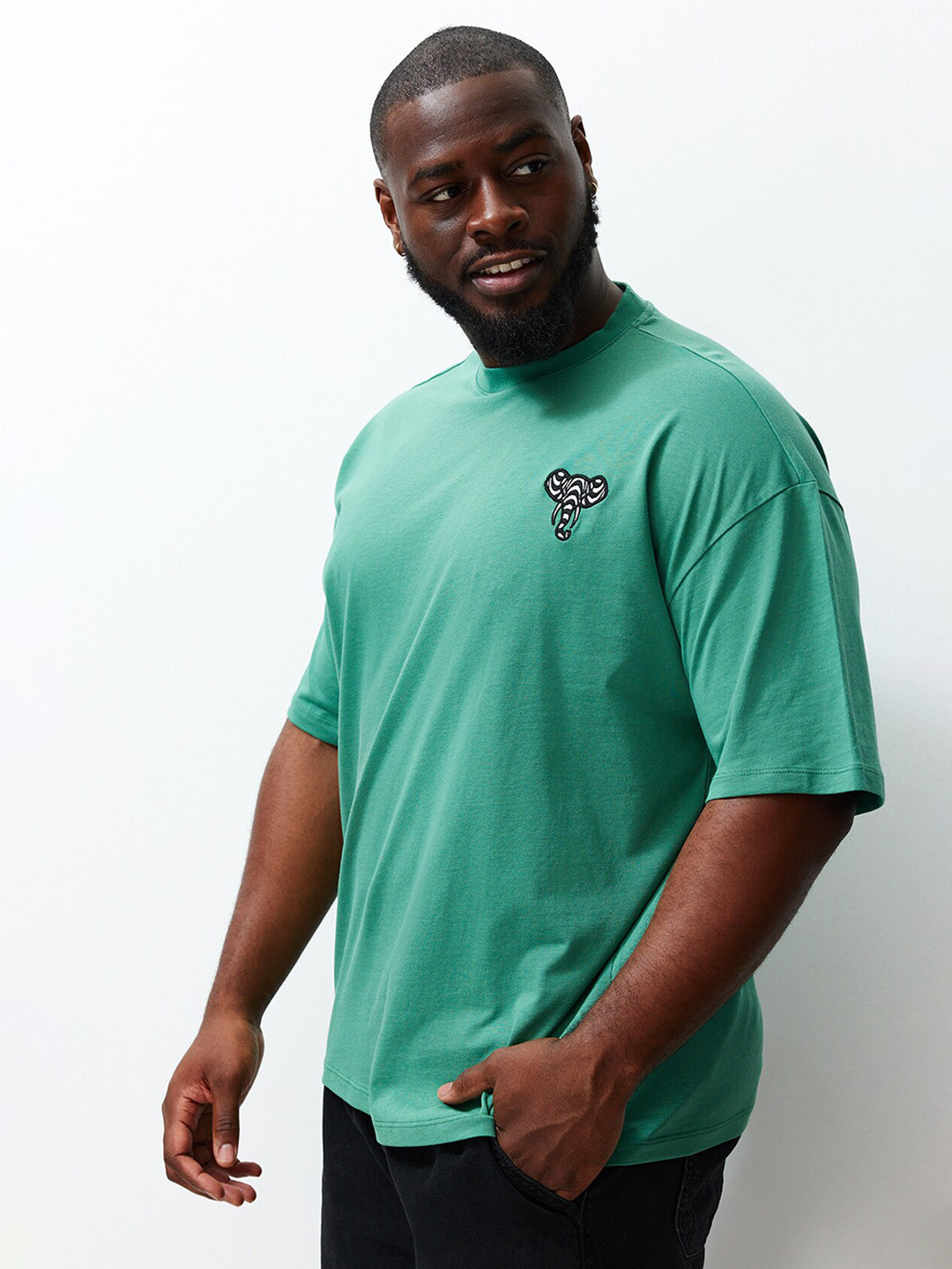 Trendyol Plus Size Round Neck Cotton T-shirt