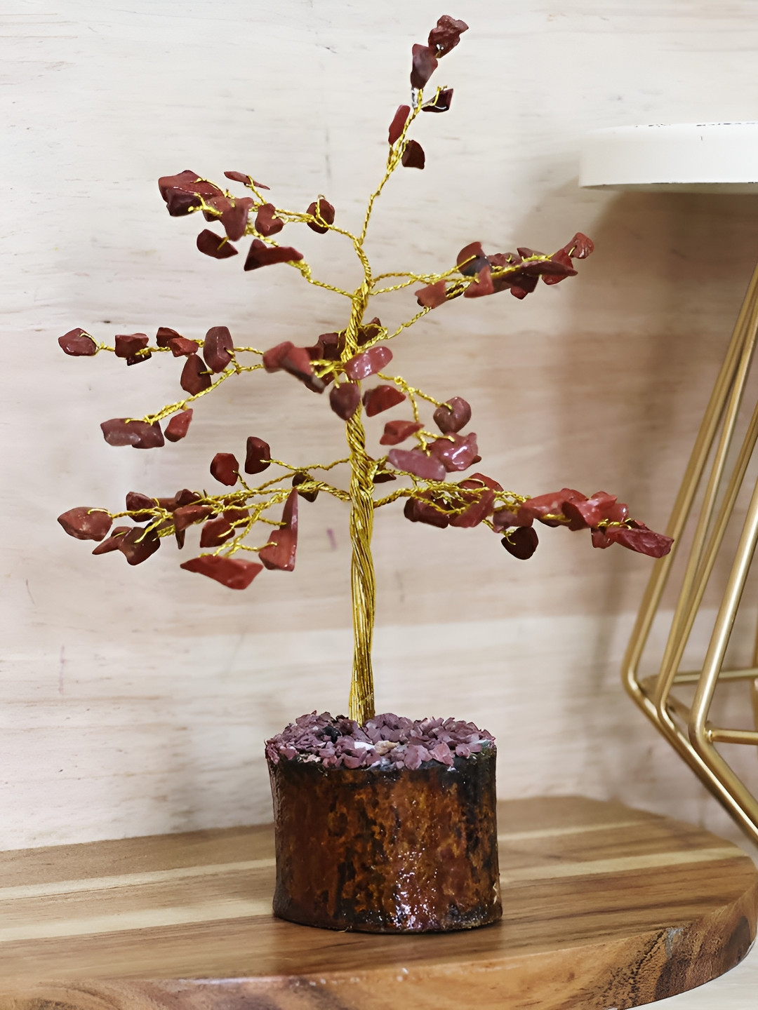 Shubhanjali Red Jasper Crystal Stone Tree Showpiece