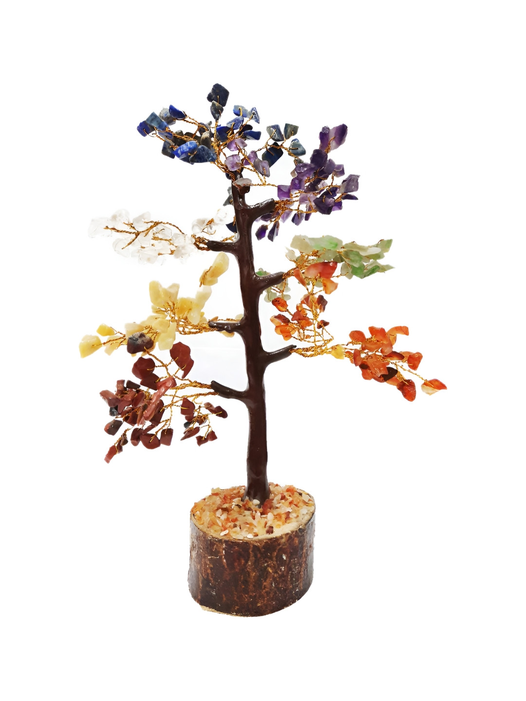 Shubhanjali Tree Yellow Stone Natural Living Room Small Showpiece - 10 Inches